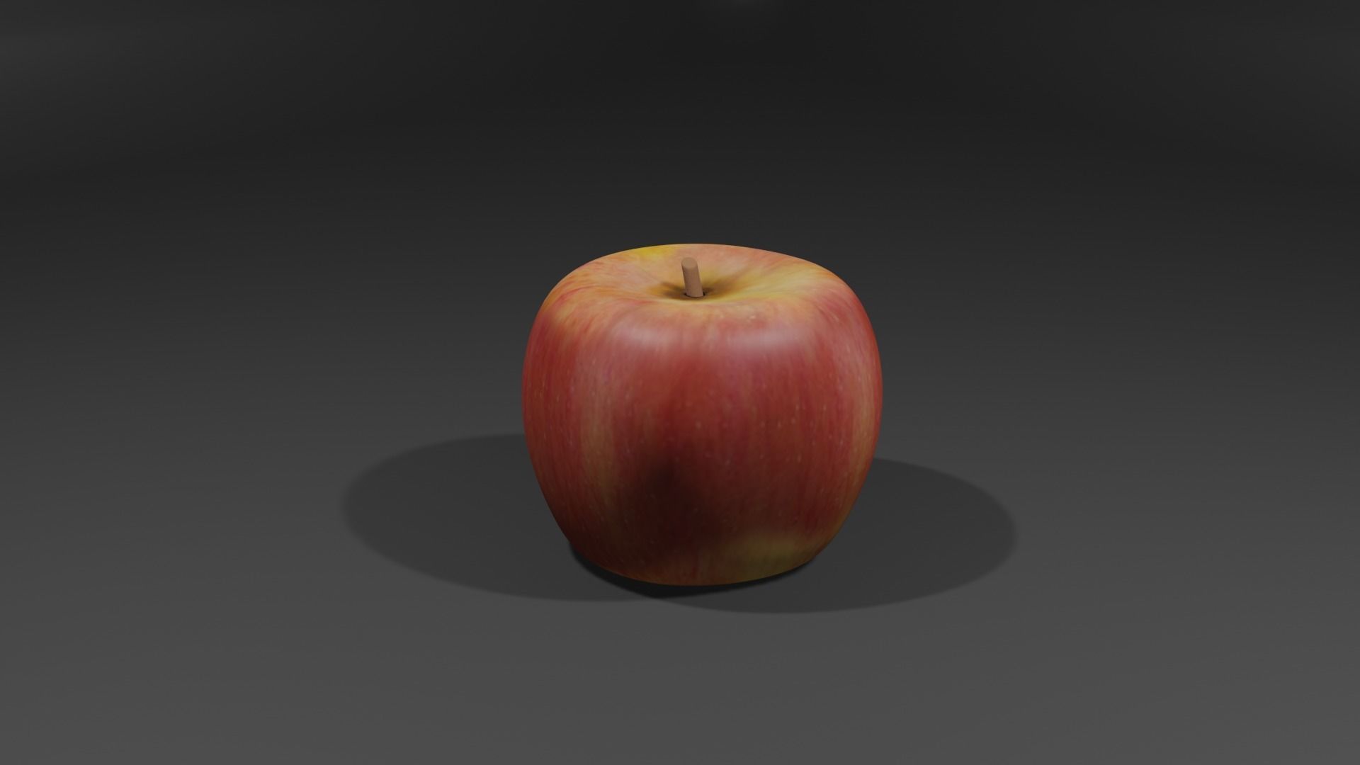 3d model of an apple with a drawn texture 3D model_1