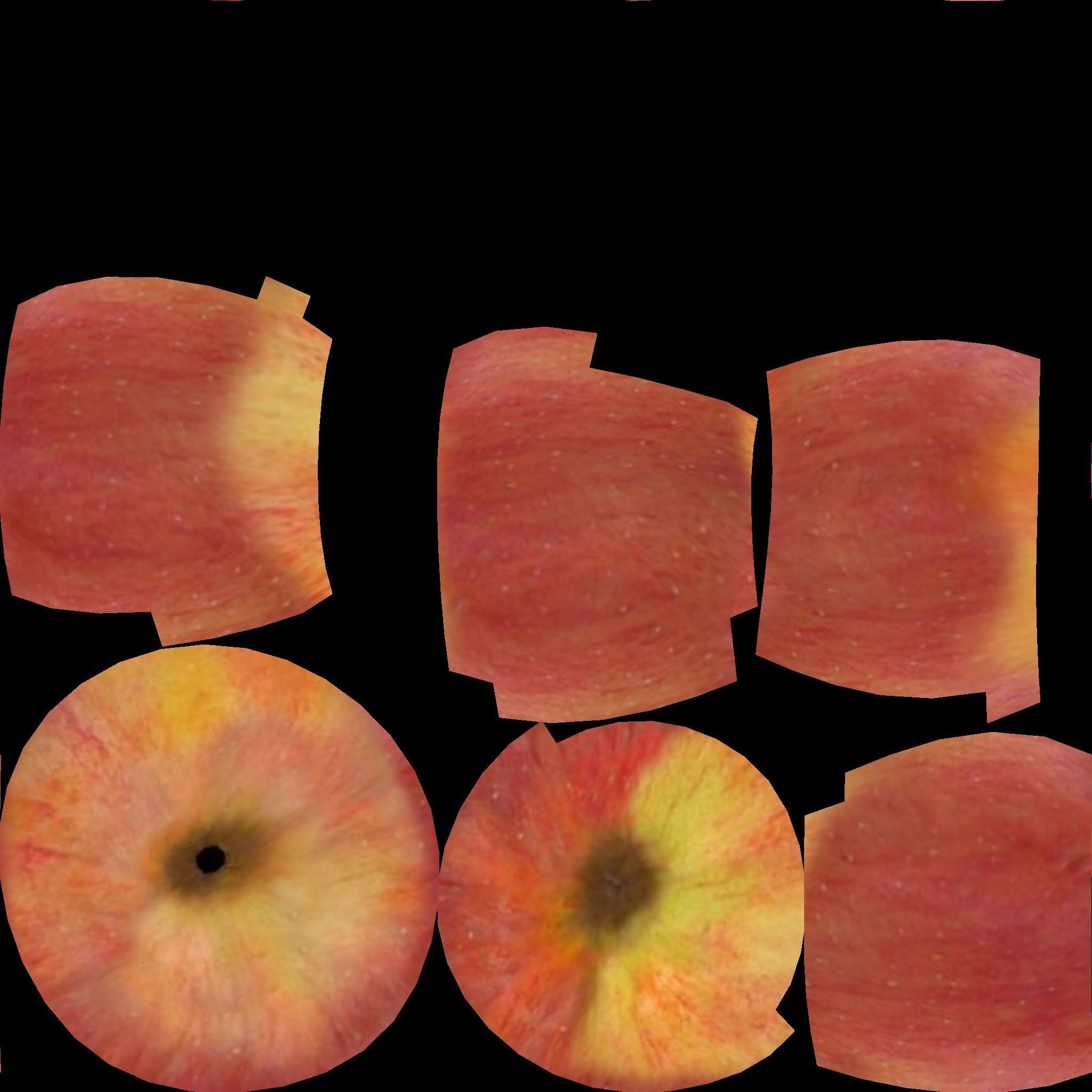 3d model of an apple with a drawn texture 3D model_5