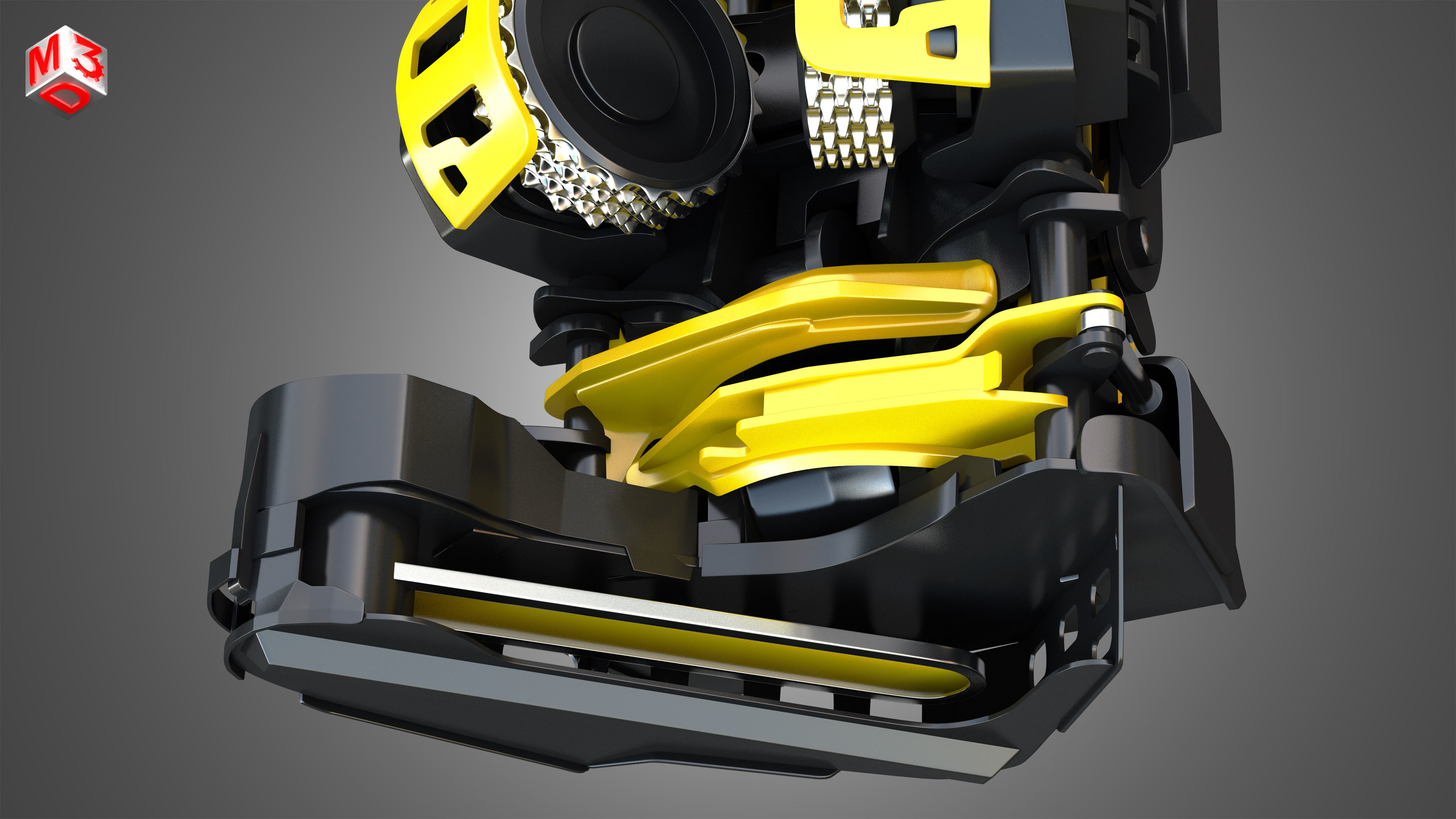 Forestry Crane with Harvester Head 3D model_15