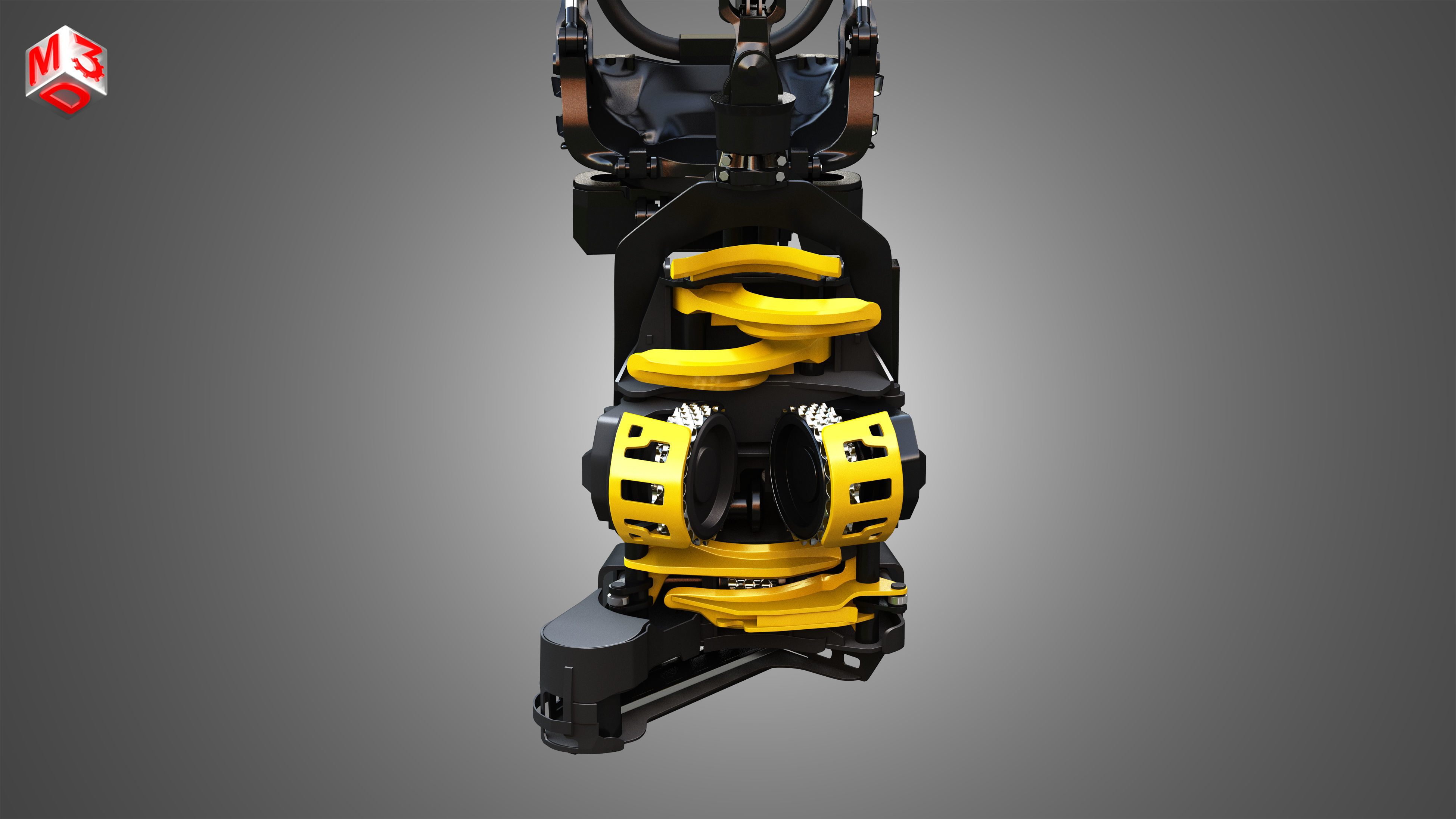 Forestry Crane with Harvester Head 3D model_11