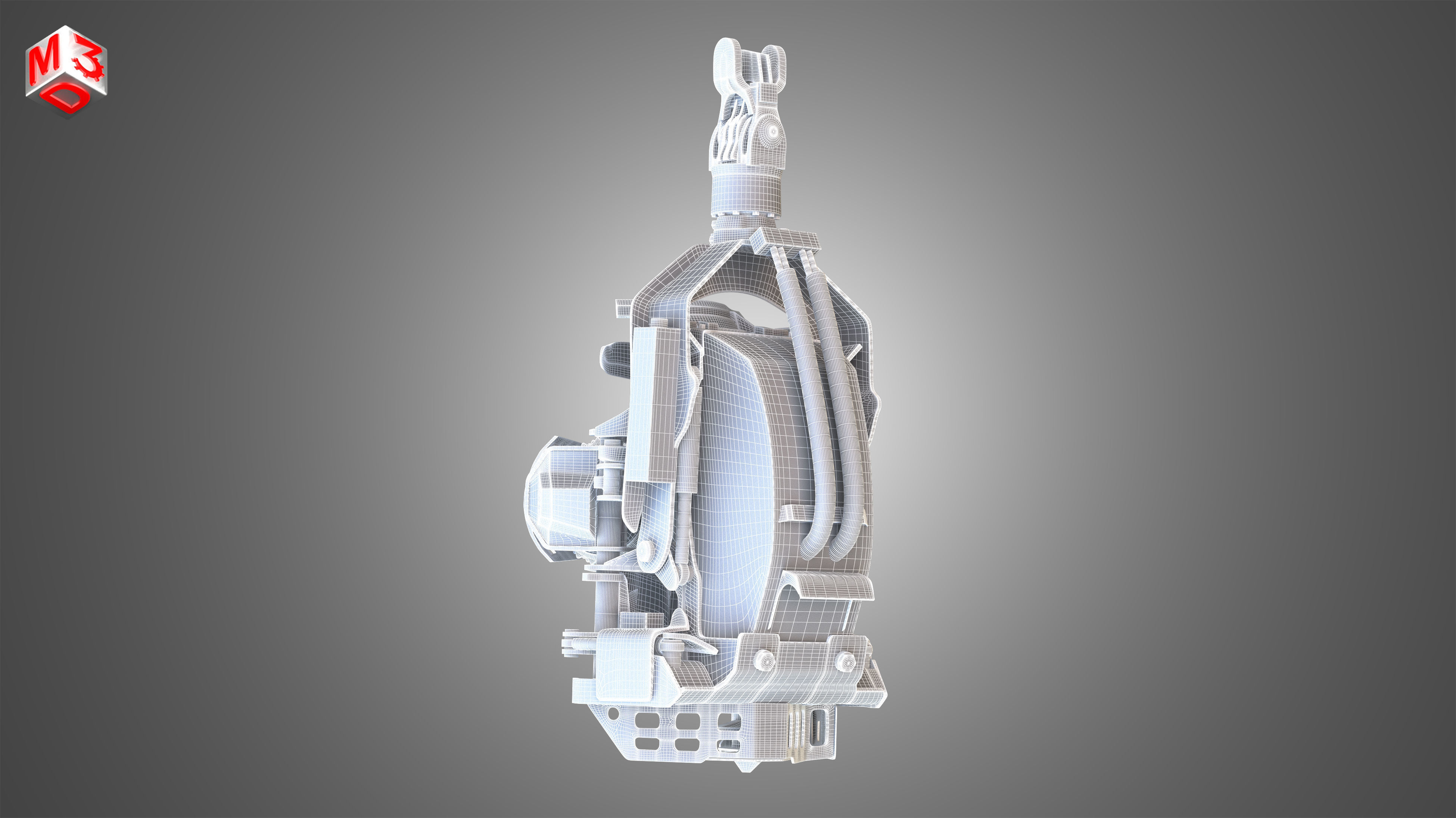 Forestry Crane with Harvester Head 3D model_20