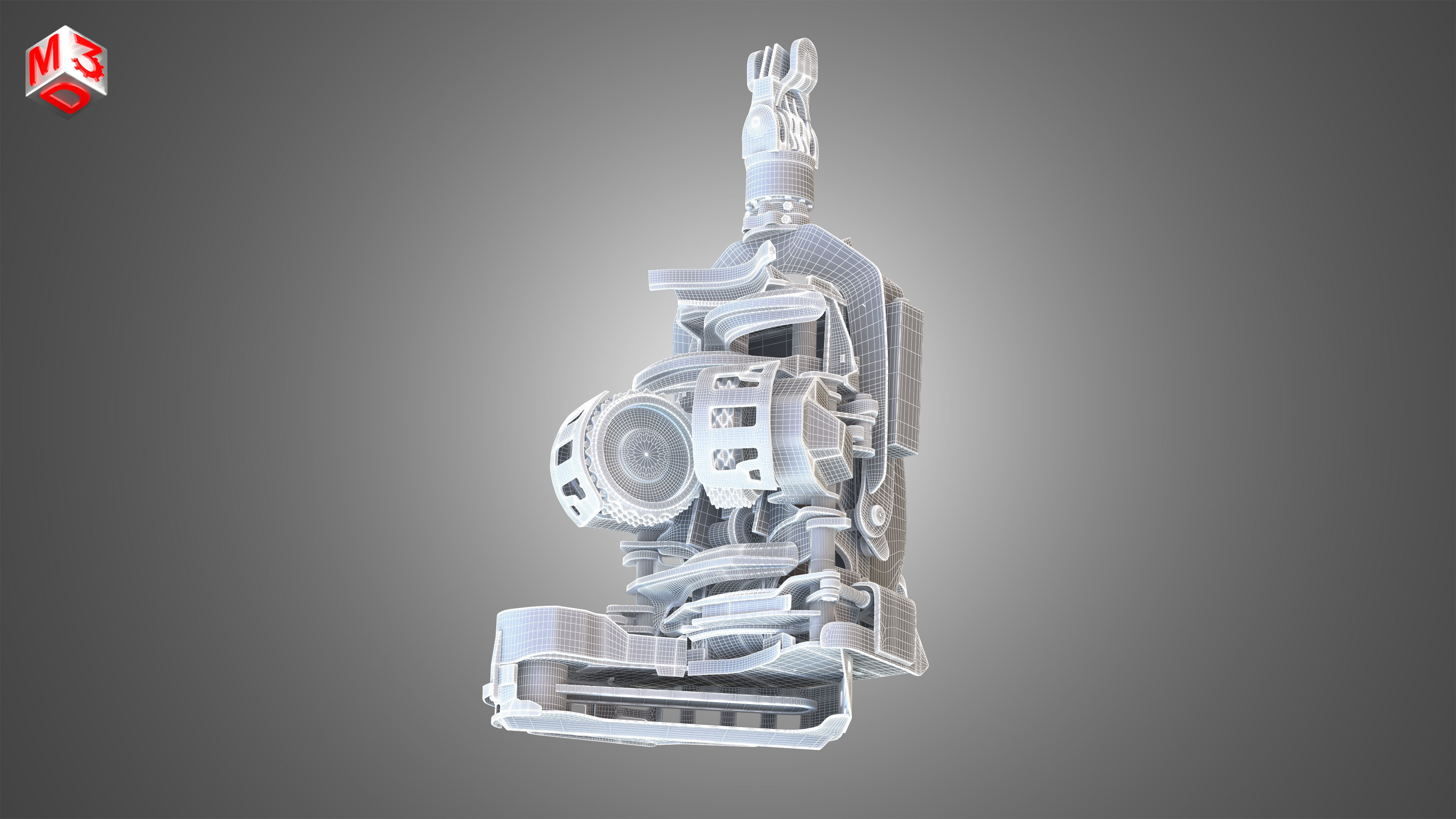 Forestry Crane with Harvester Head 3D model_17