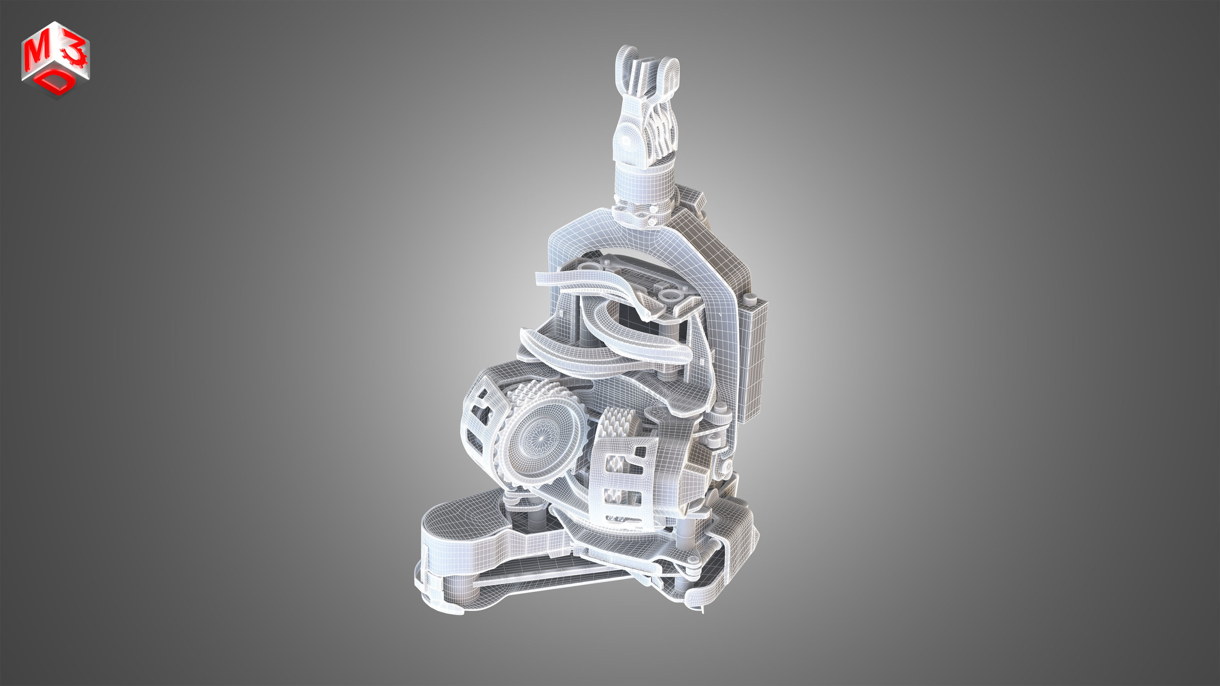 Forestry Crane with Harvester Head 3D model_18