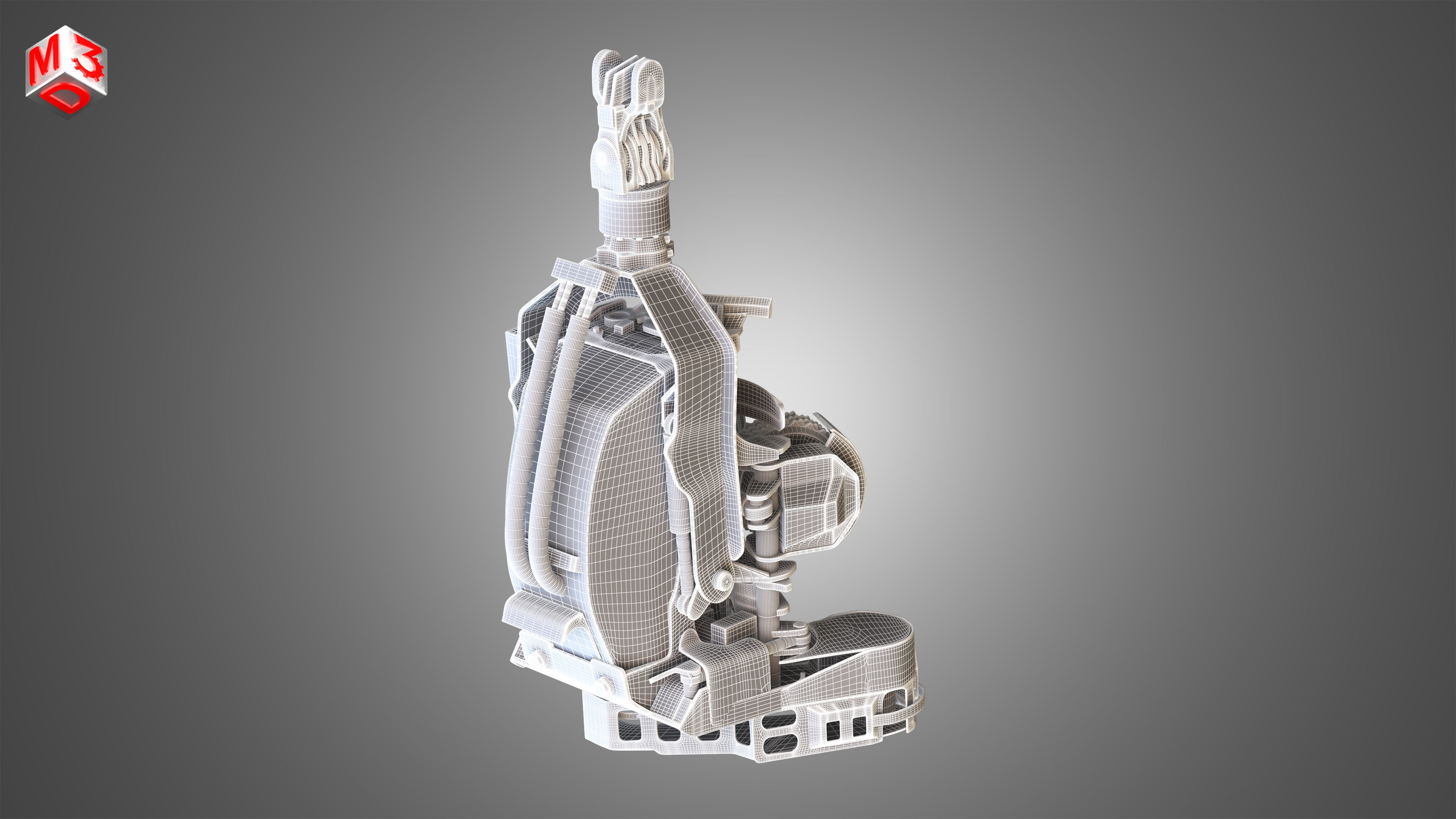 Forestry Crane with Harvester Head 3D model_19