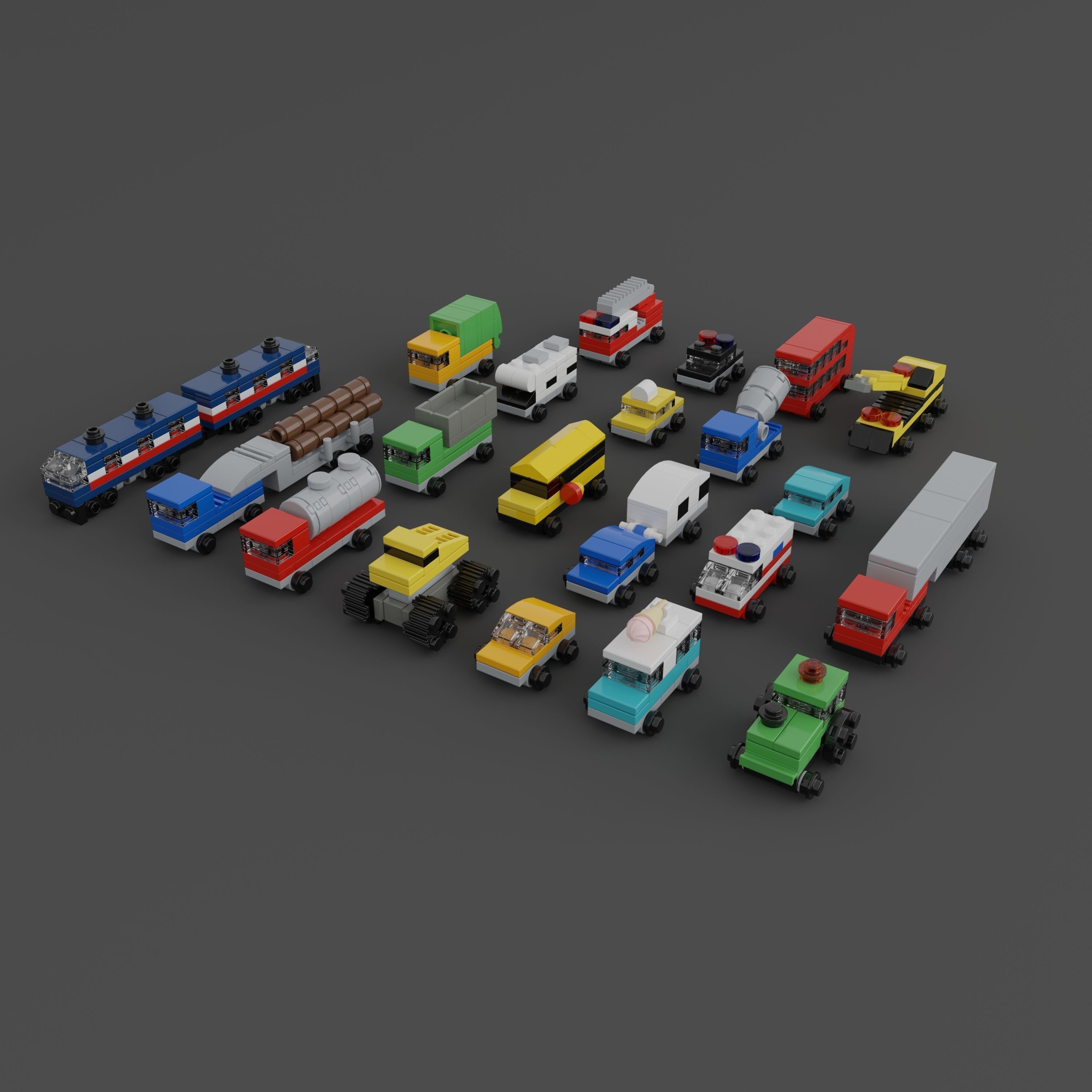 LEGO Mini Vehicles Pack 3D model_2