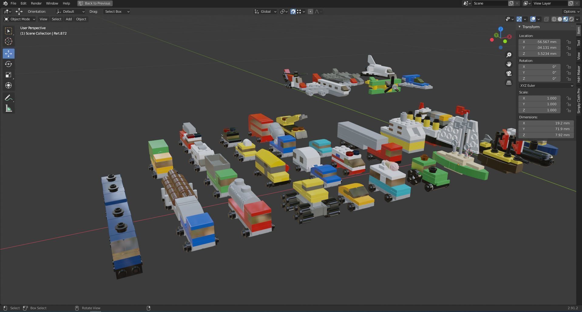 LEGO Mini Vehicles Pack 3D model_12