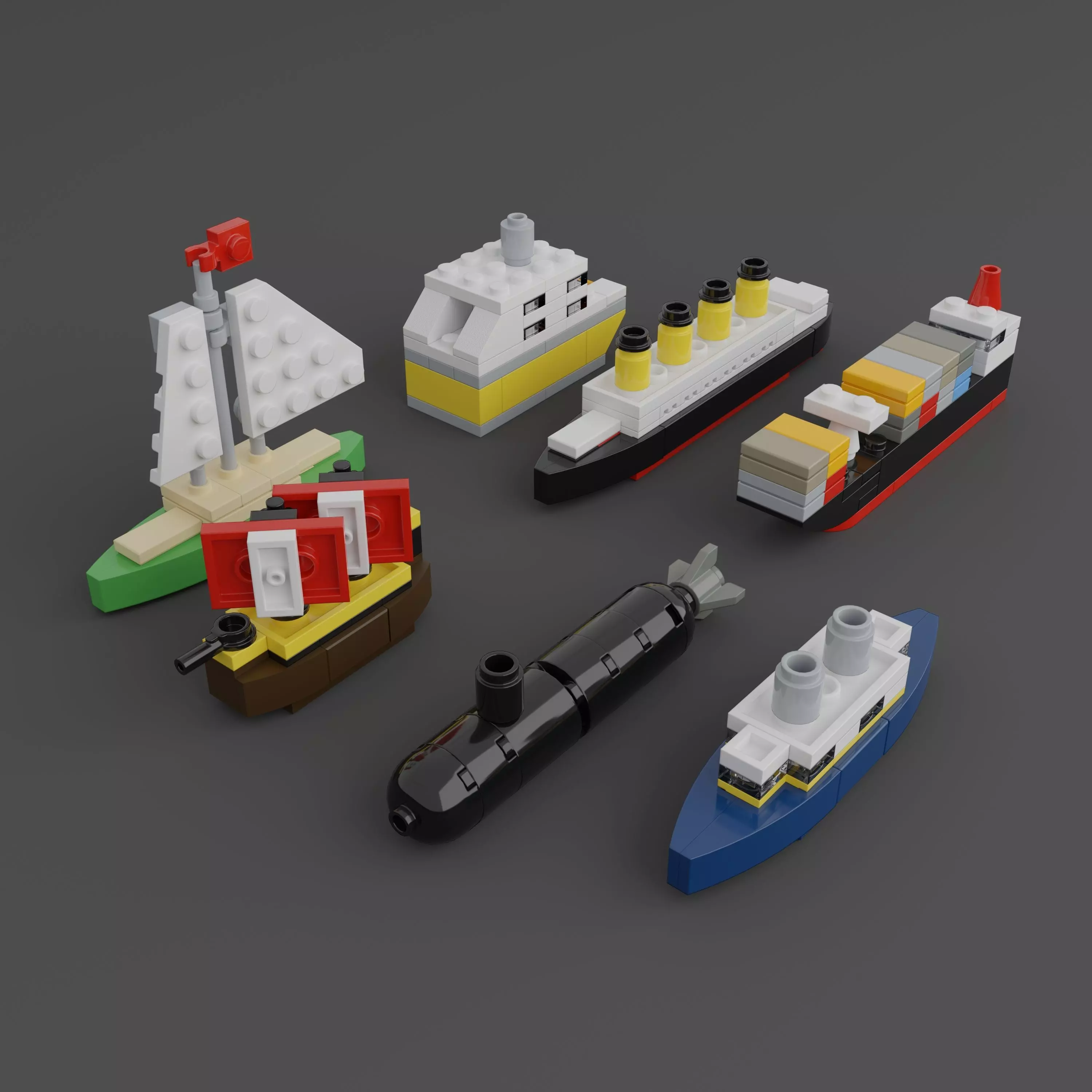 LEGO Mini Vehicles Pack 3D model_0