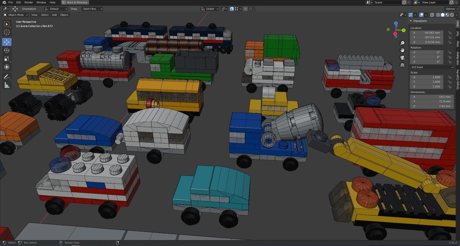 LEGO Mini Vehicles Pack 3D model_10