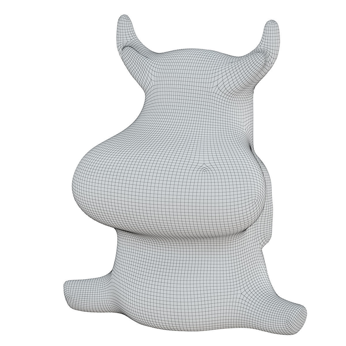 Garden figurine cow 3D model_6