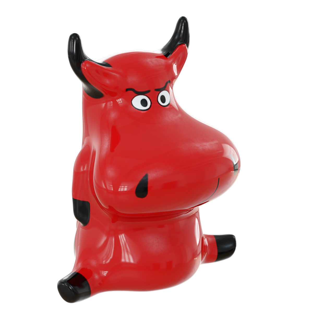 Garden figurine cow 3D model_2
