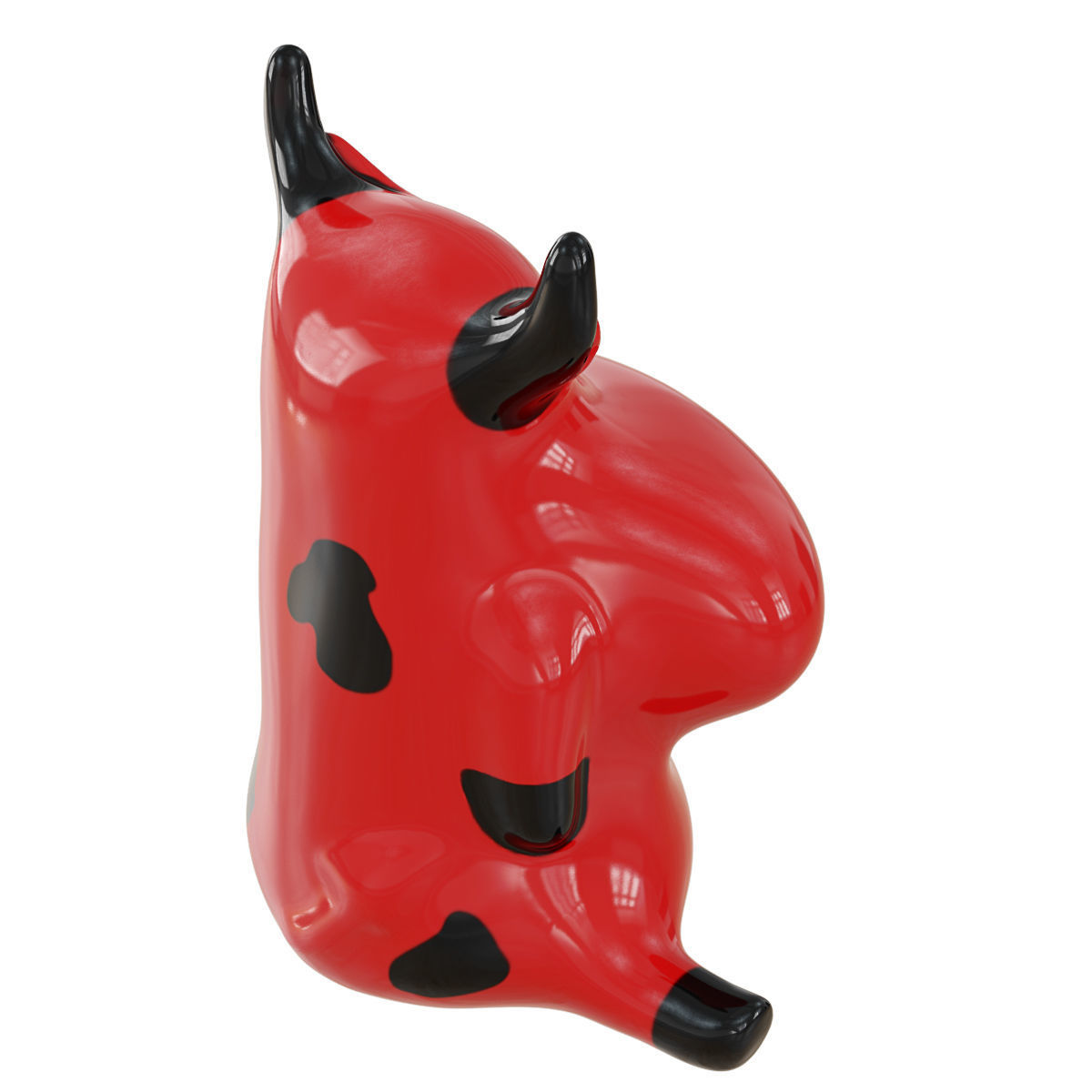 Garden figurine cow 3D model_3