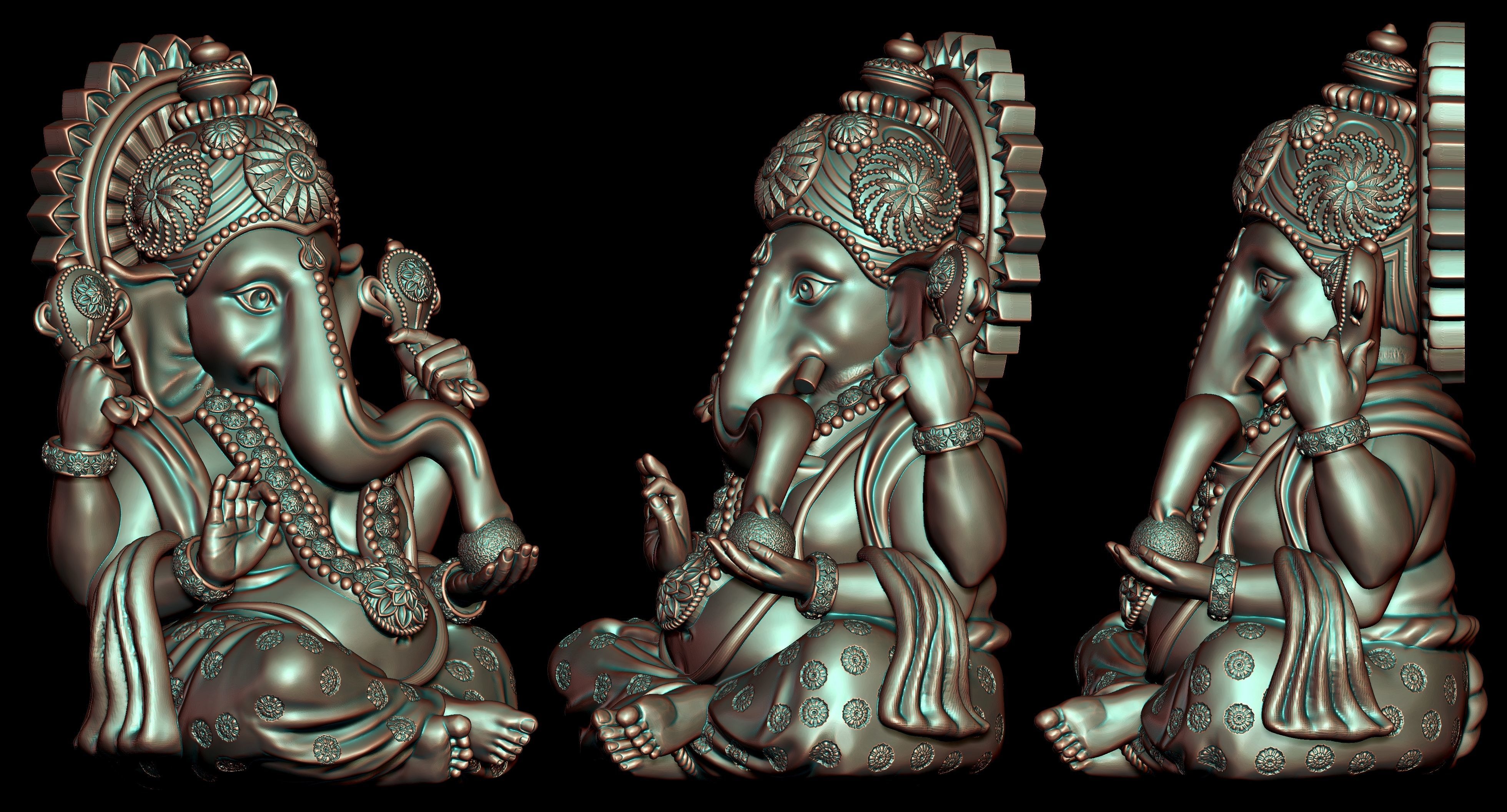 Ganesh Ji Lotus 3D  Model 06 3D print model_6