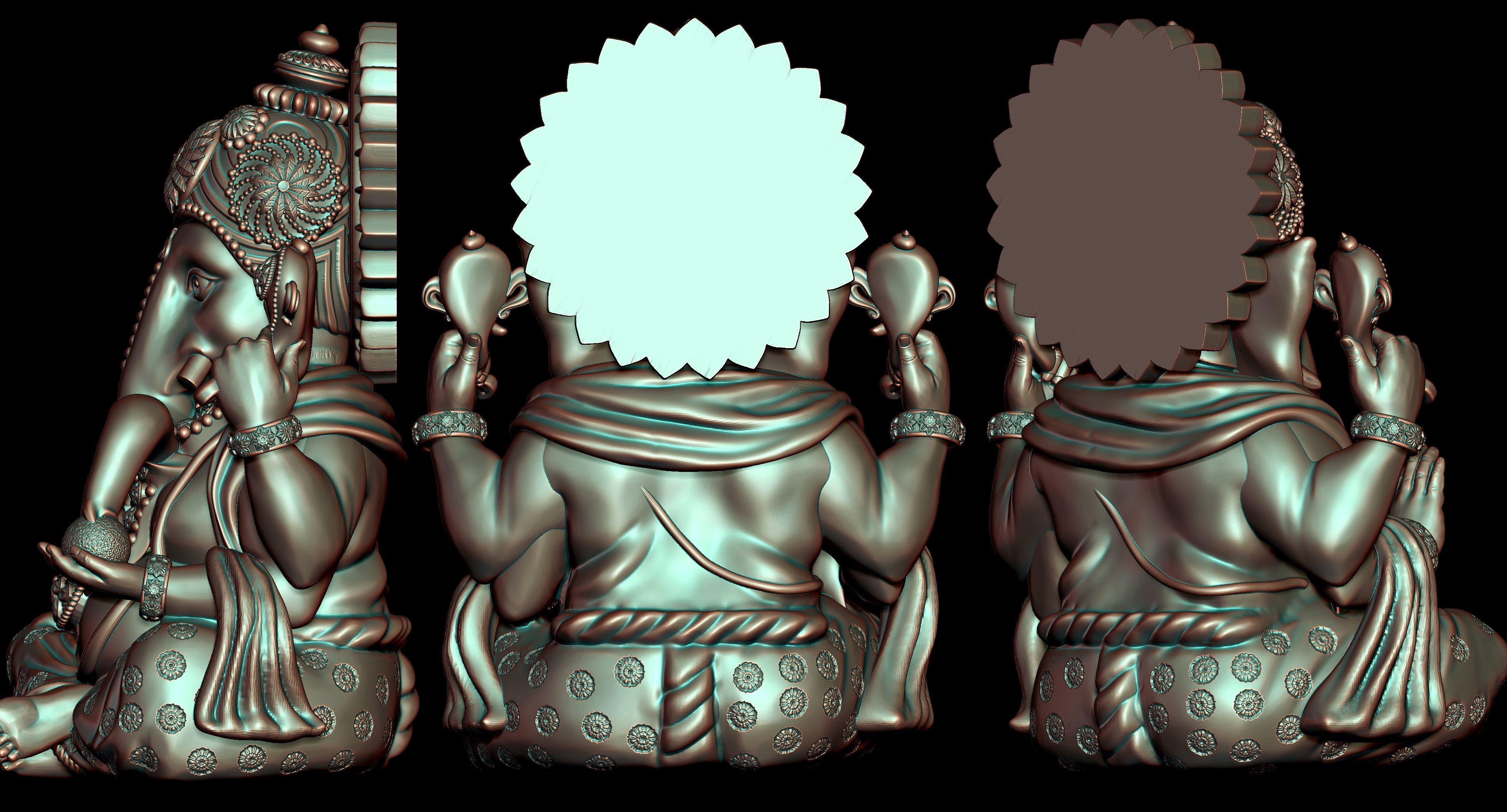 Ganesh Ji Lotus 3D  Model 06 3D print model_7