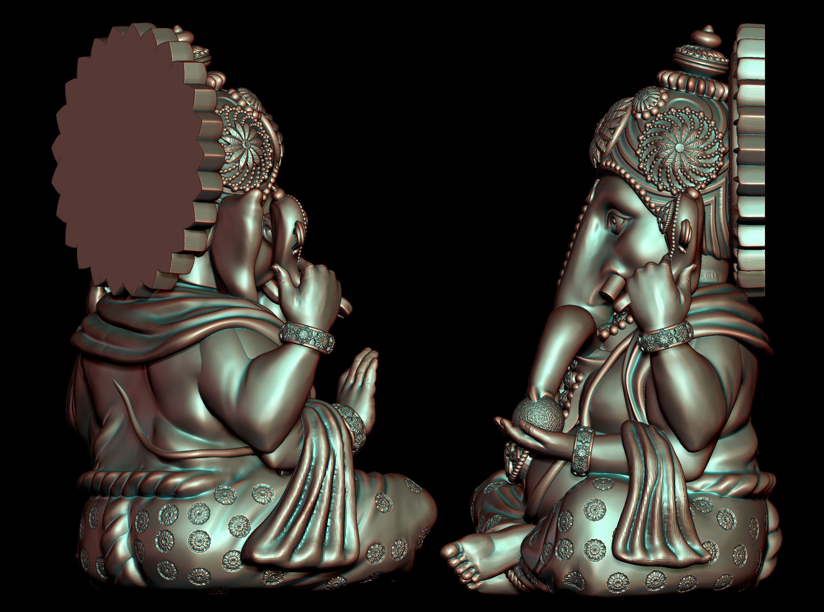 Ganesh Ji Lotus 3D  Model 06 3D print model_5