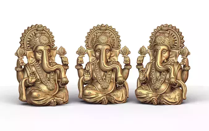 Ganesh Ji Lotus 3D  Model 06 3D print model