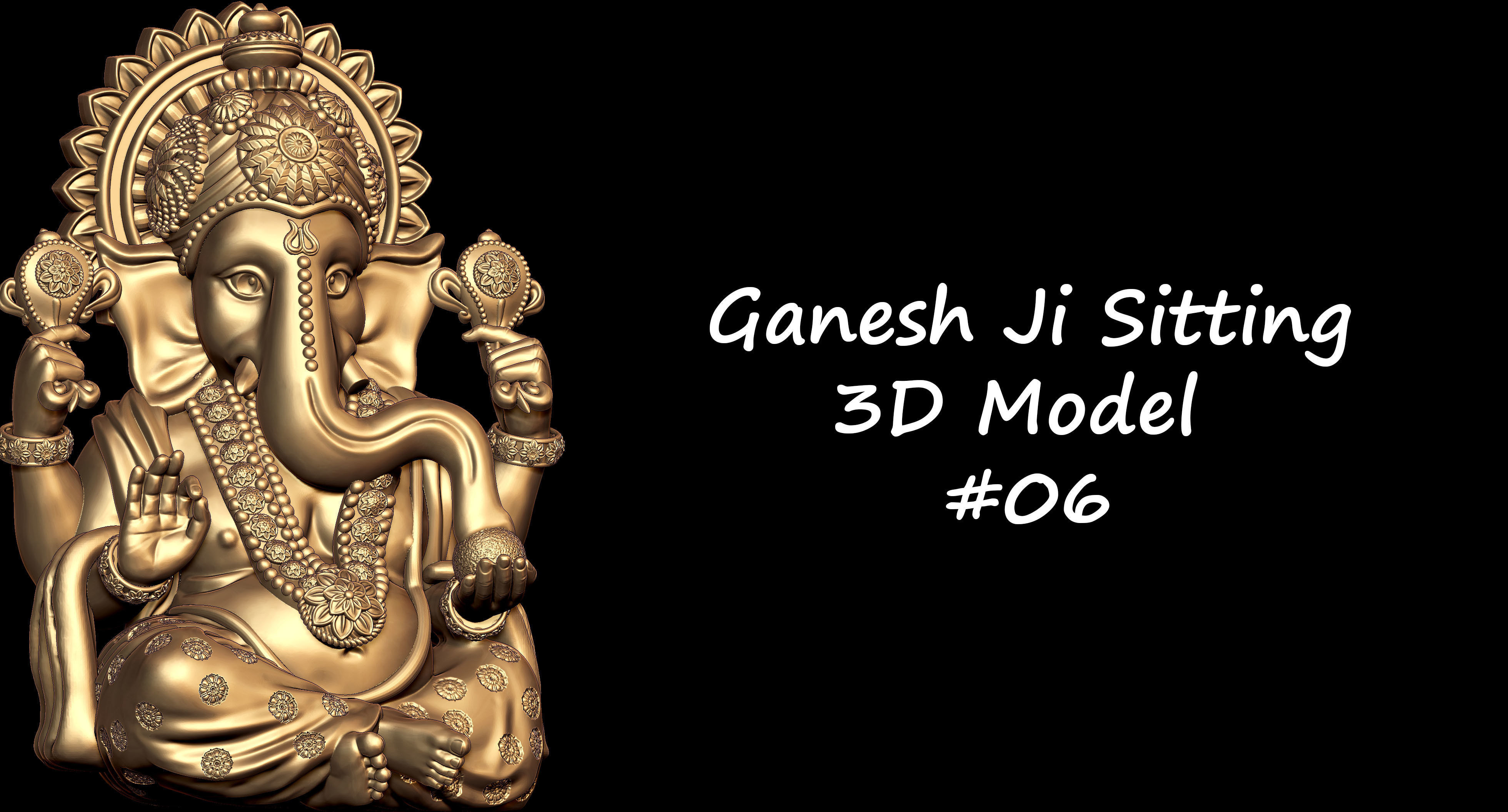 Ganesh Ji Lotus 3D  Model 06 3D print model_1