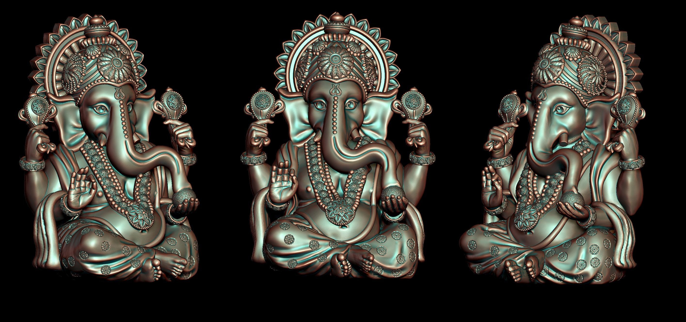 Ganesh Ji Lotus 3D  Model 06 3D print model_3