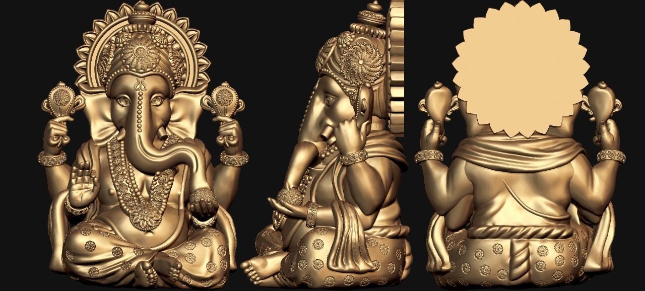 Ganesh Ji Lotus 3D  Model 06 3D print model_2
