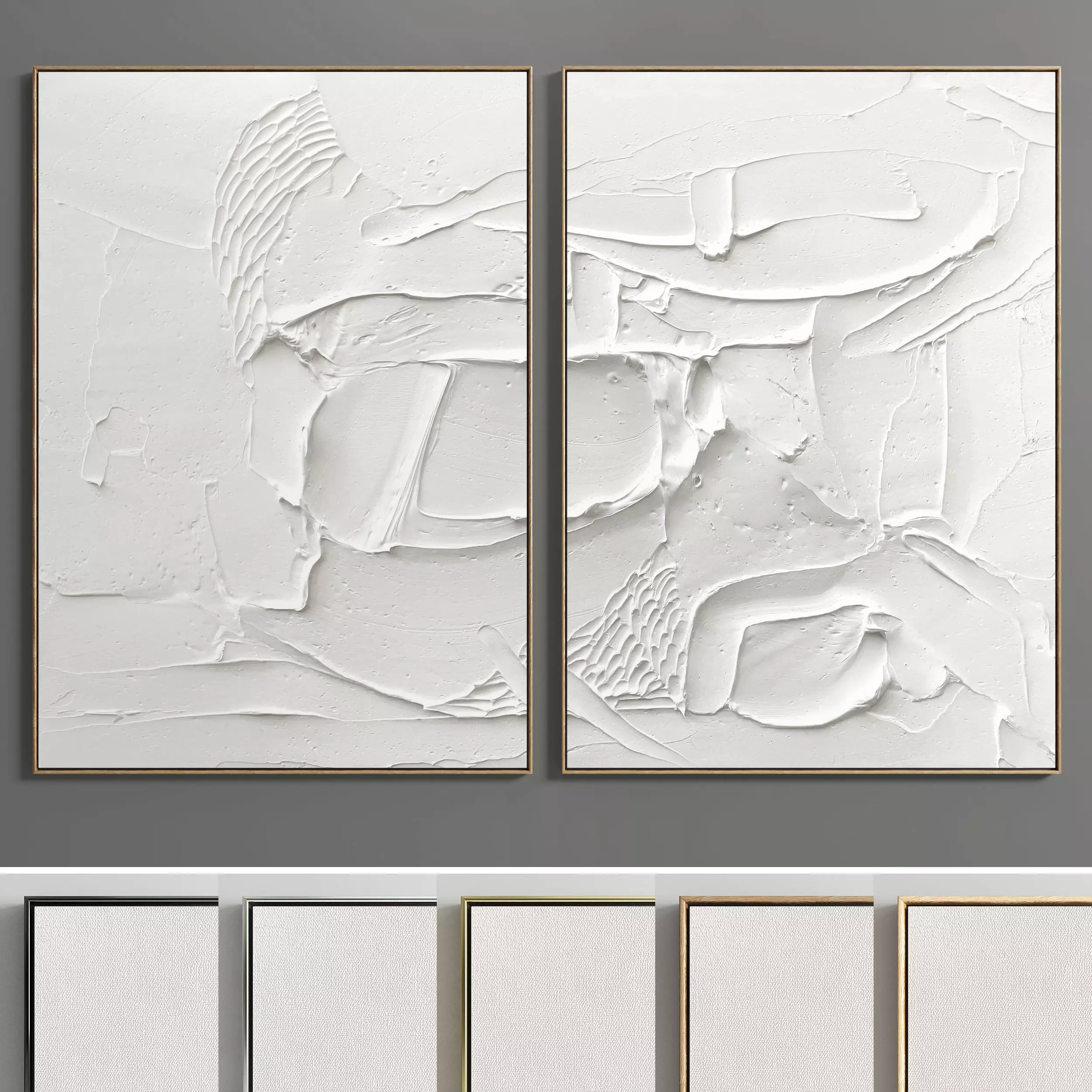 Plaster Two Photo Frame 78 Low-poly 3D model_0