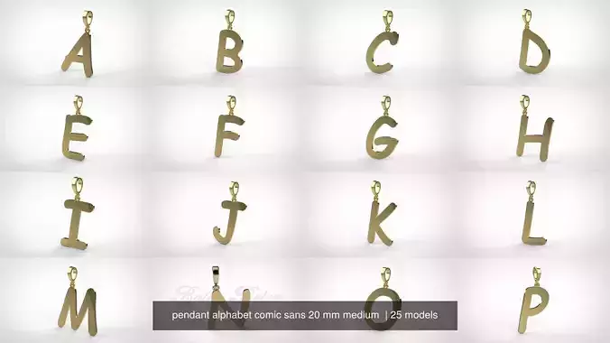 pendant alphabet comic sans 20 mm medium 