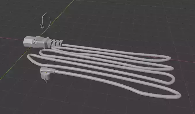 Euro Cord power cable 3D model