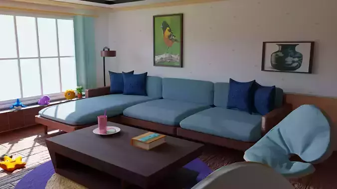 Livingroom living room with furniture