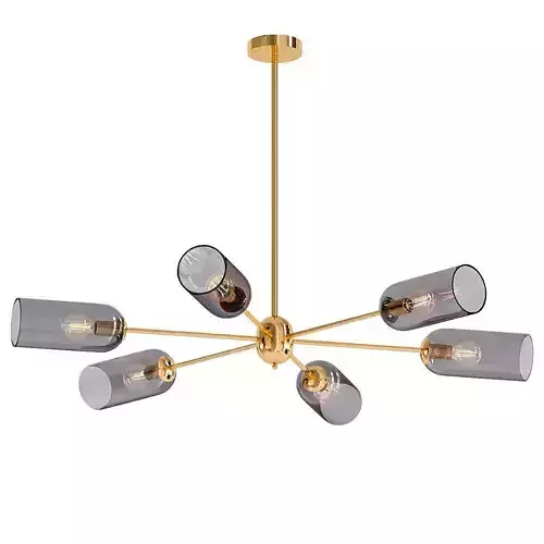 SOFTFLUX light chandelier with glass shades - gold