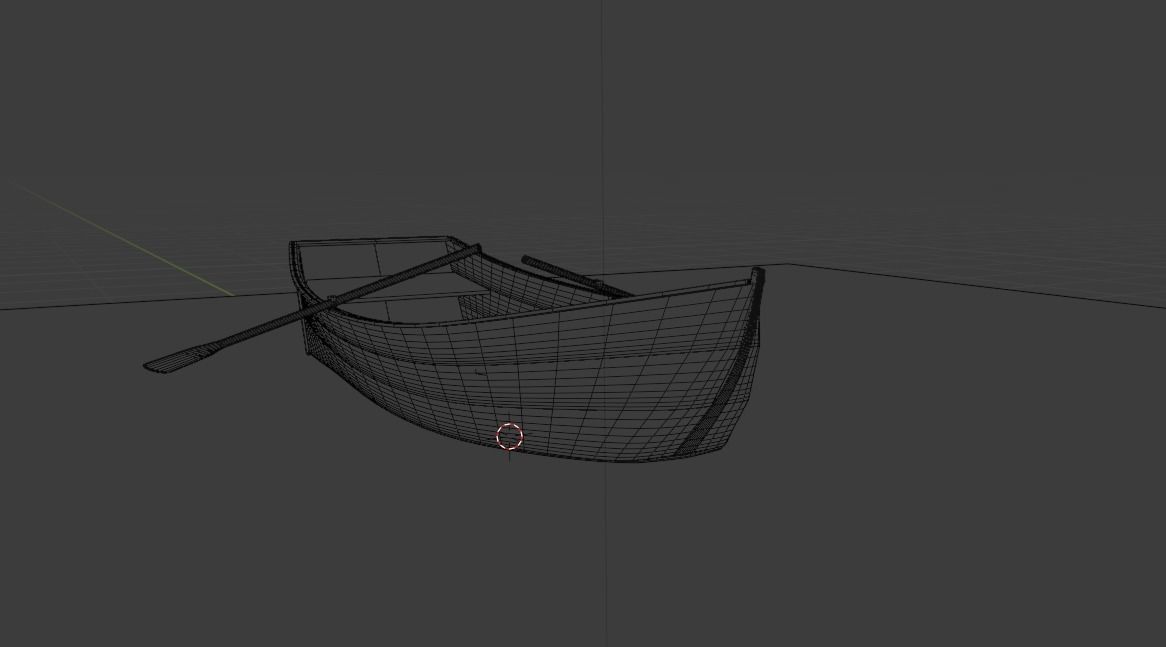Wooden Boat Low-poly 3D model_8