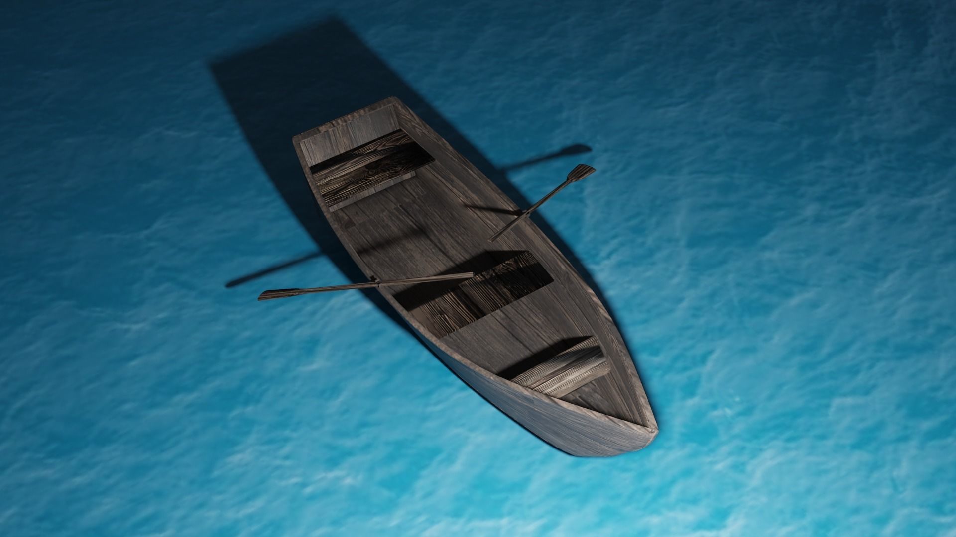 Wooden Boat Low-poly 3D model_1