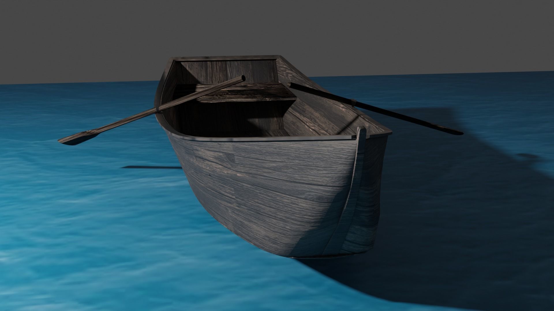 Wooden Boat Low-poly 3D model_6