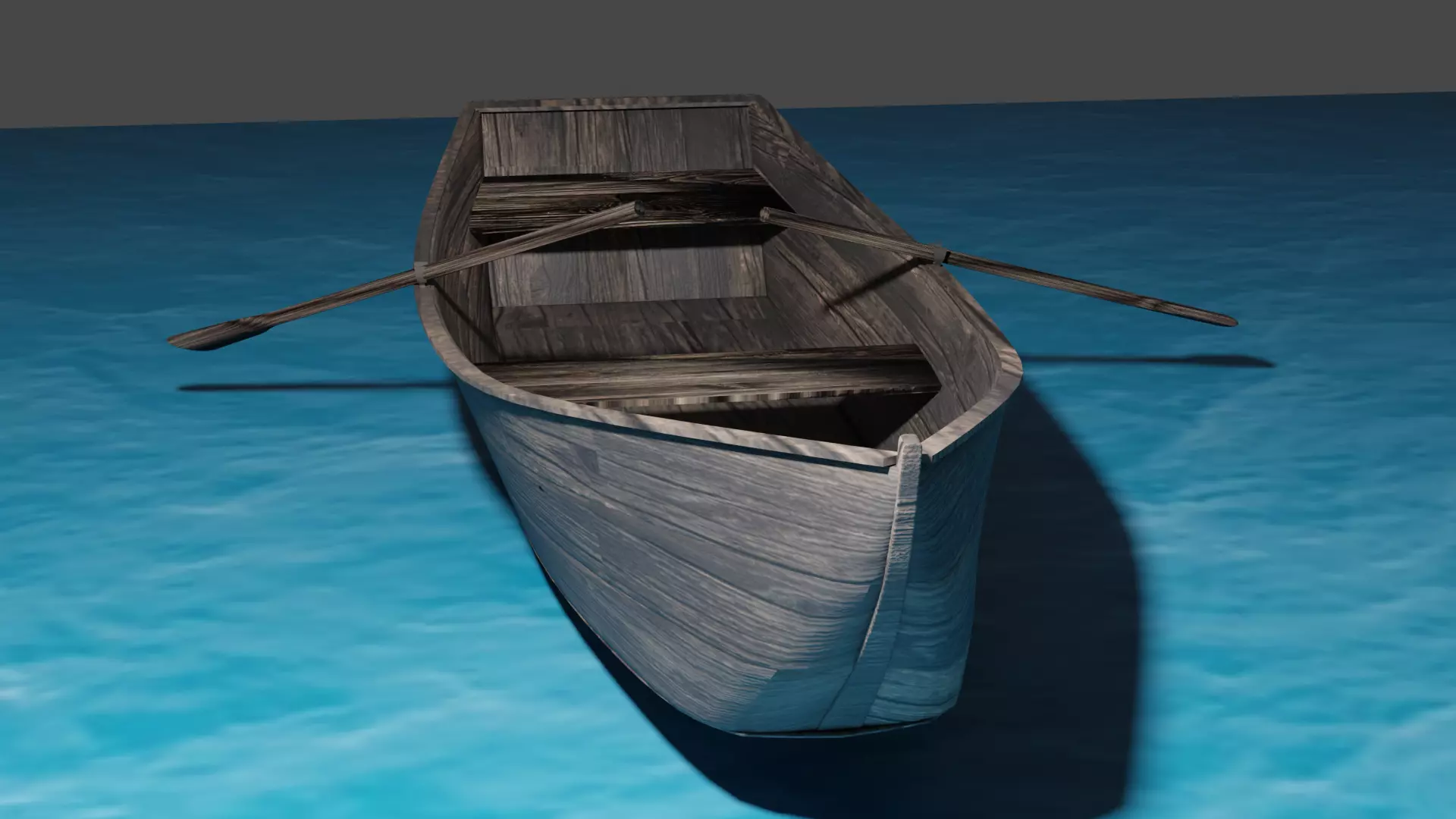 Wooden Boat Low-poly 3D model_0