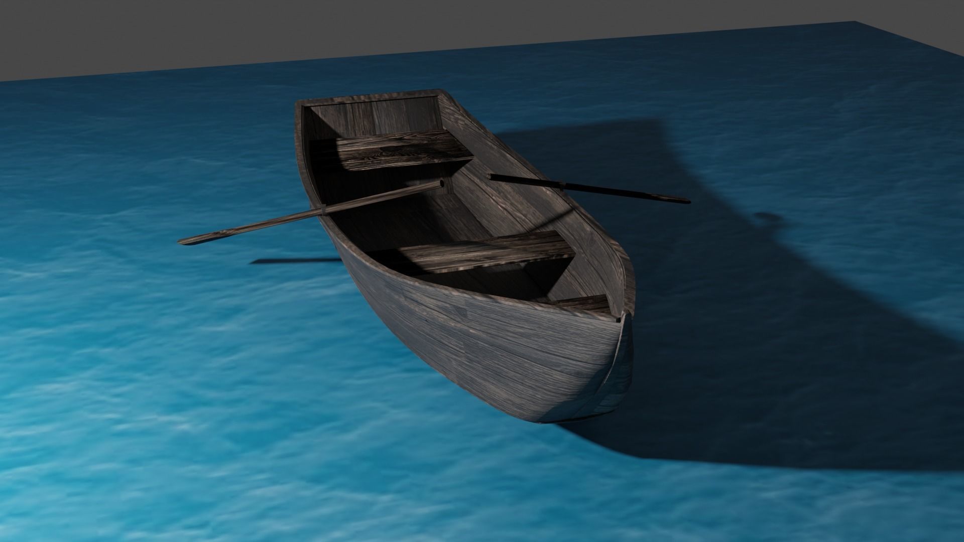 Wooden Boat Low-poly 3D model_3