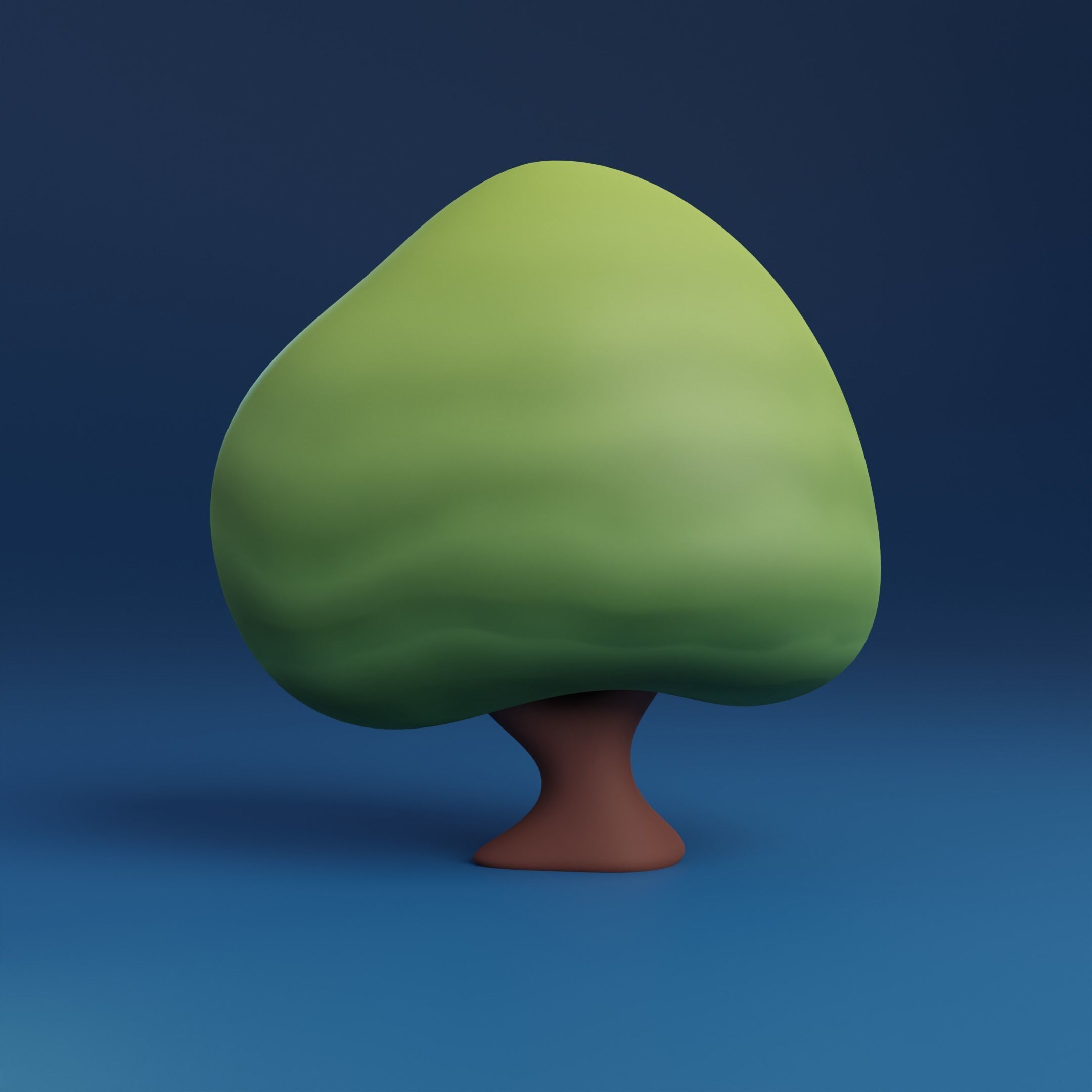 Cartoon bushes Low-poly 3D model_10