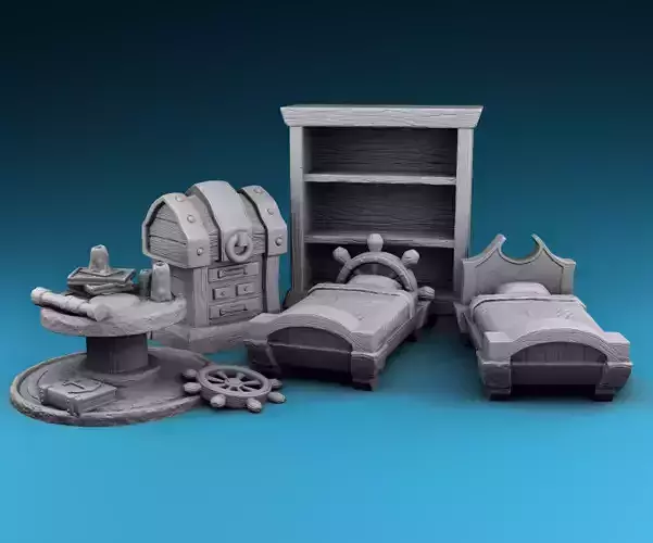 medieval furniture 3D print model