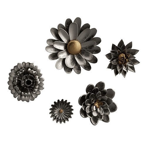 Metal Flower Hanging Wall Decor 3D model