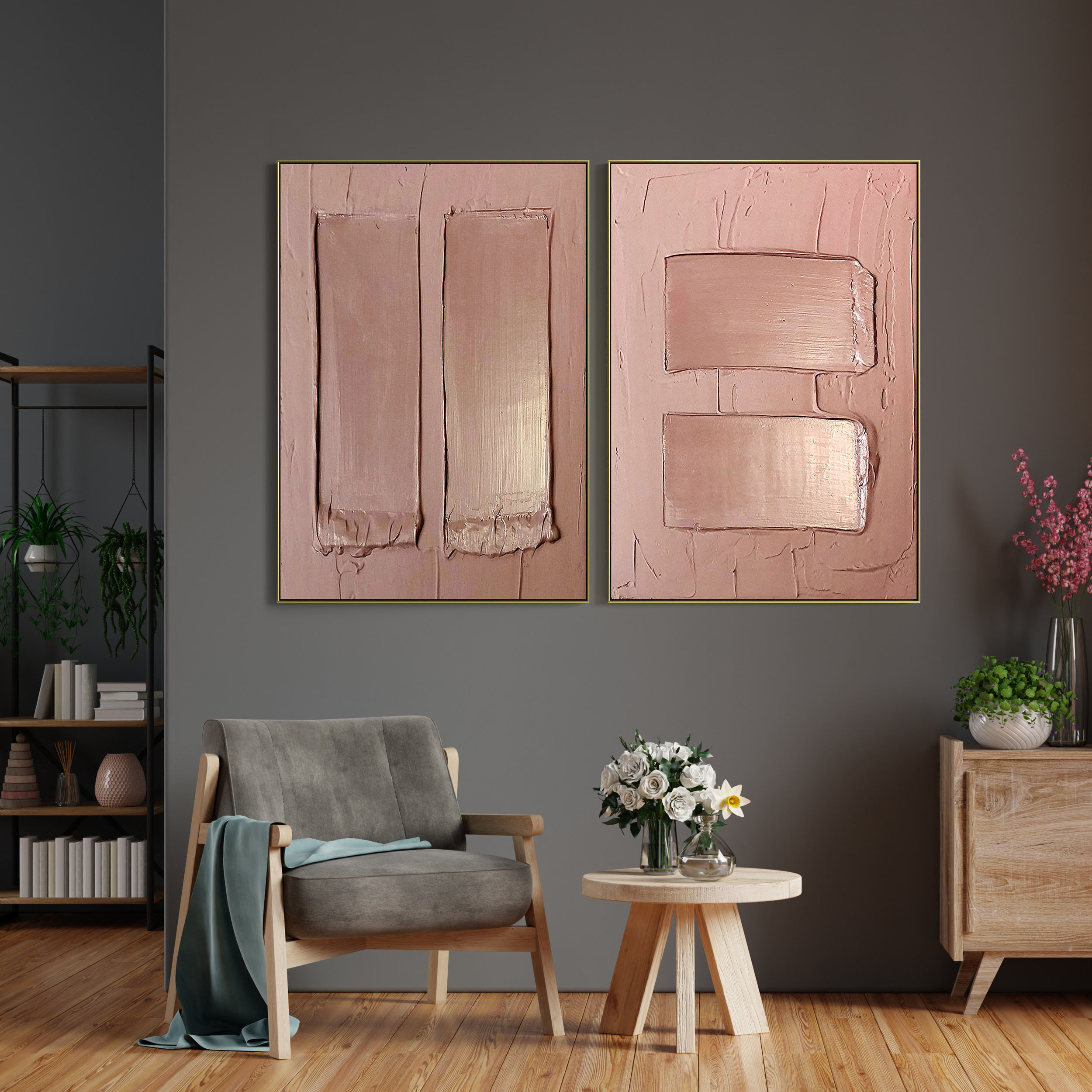 Plaster Two Photo Frame 01 Low-poly 3D model_3