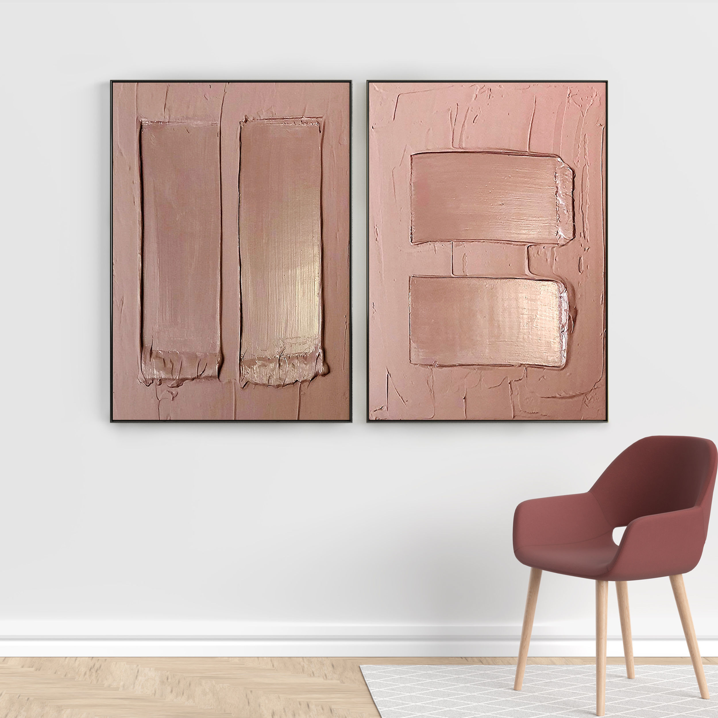 Plaster Two Photo Frame 01 Low-poly 3D model_4