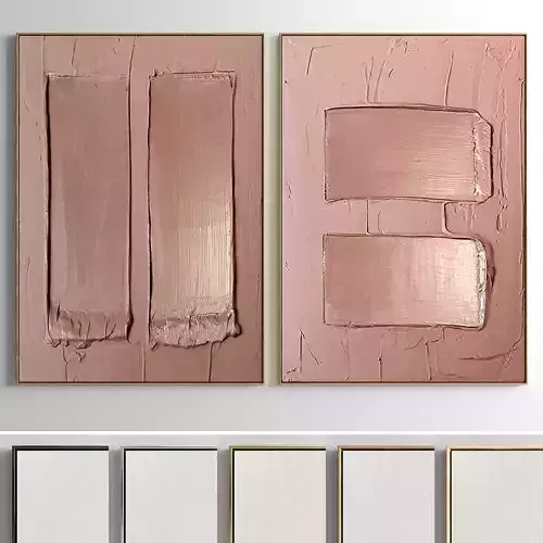 Plaster Two Photo Frame 01 Low-poly 3D model
