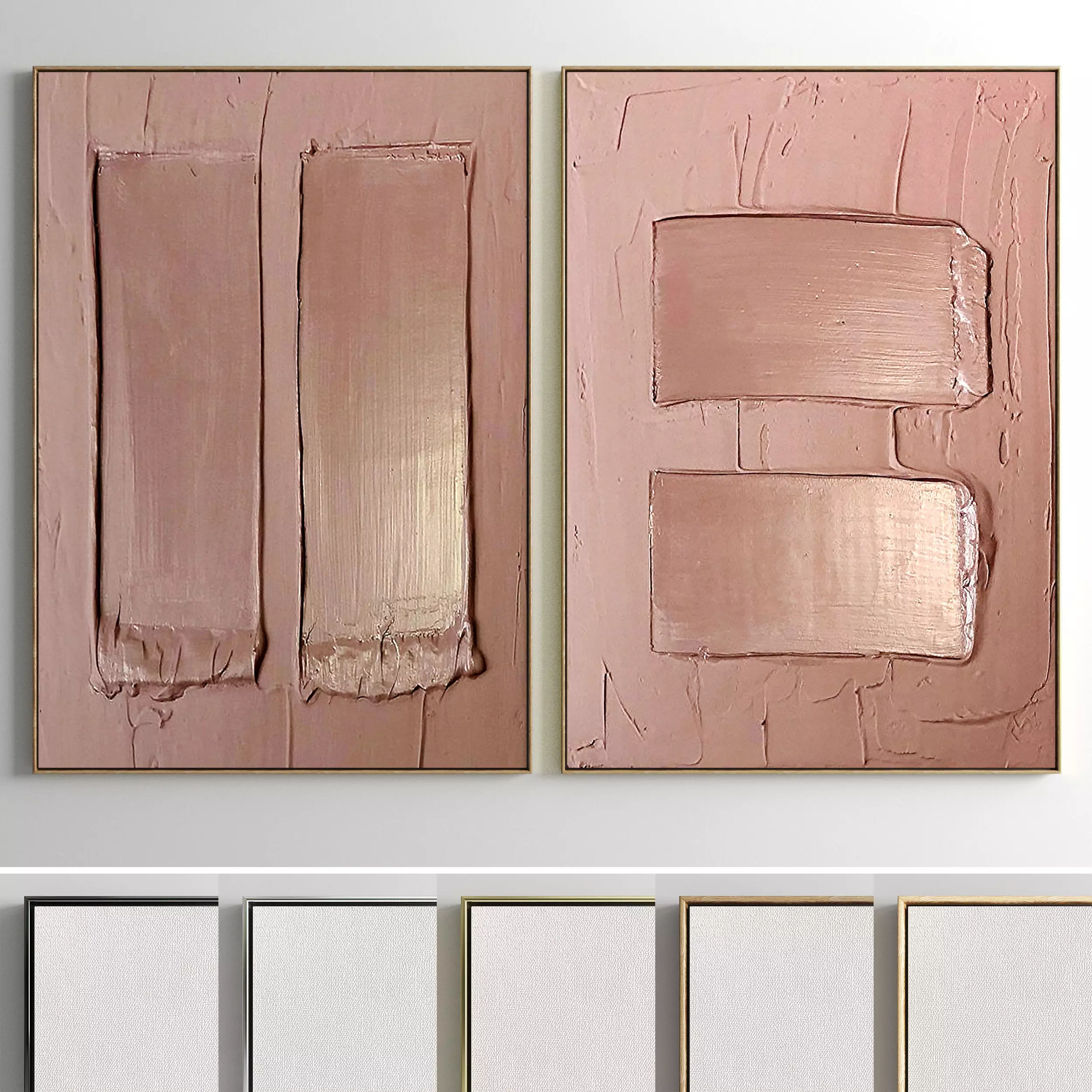 Plaster Two Photo Frame 01 Low-poly 3D model_0