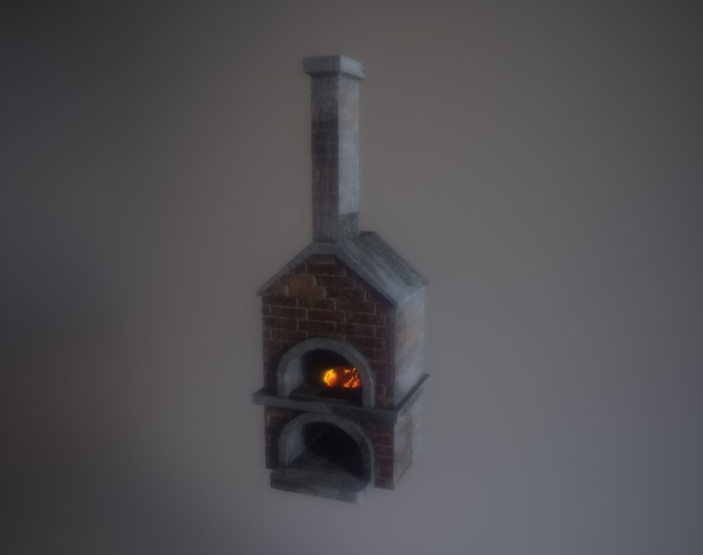 Game Ready LP Oven Blacksmith model PBR Low-poly 3D model