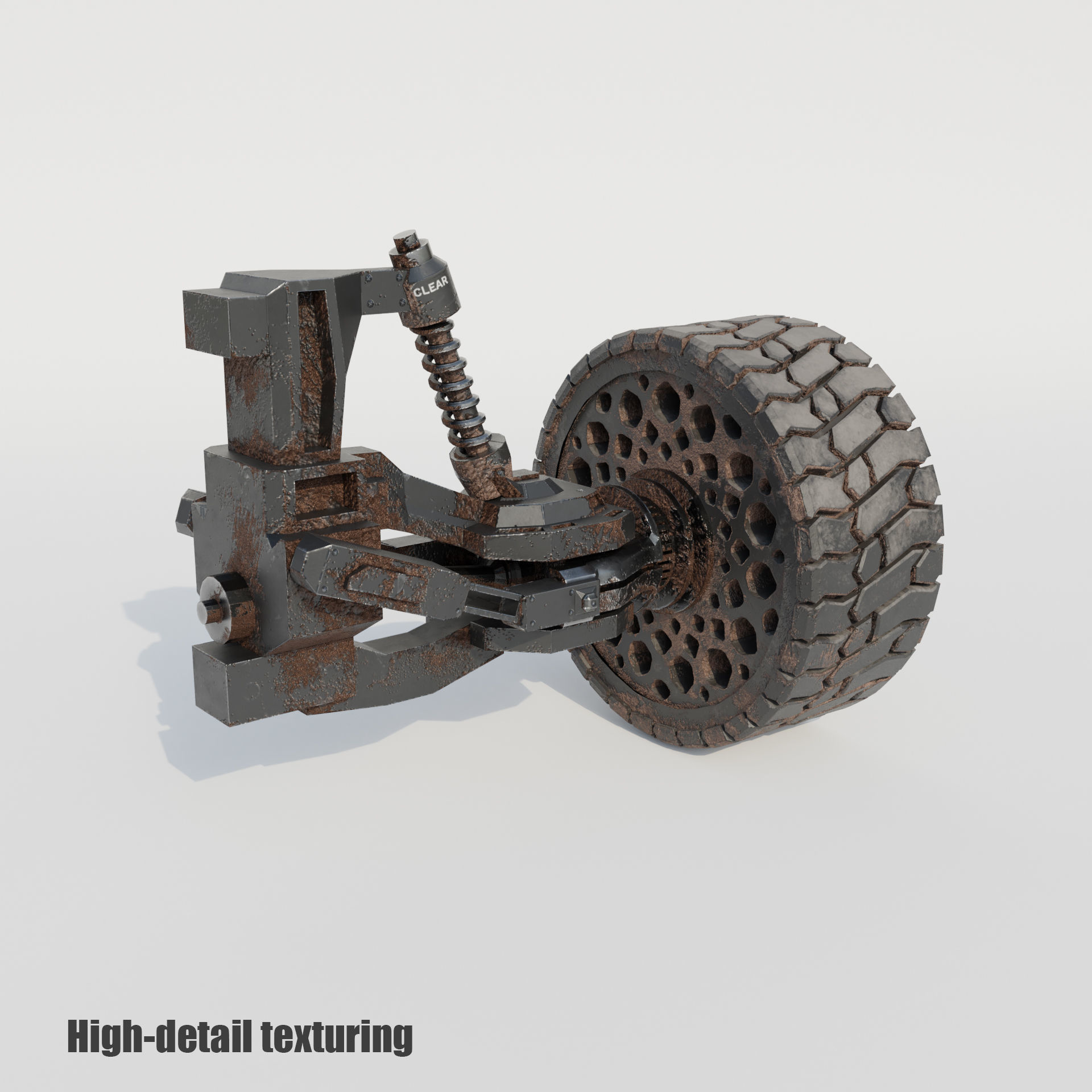 Ofroad wheel and suspension Low poly 3D model Free low-poly 3D model_1