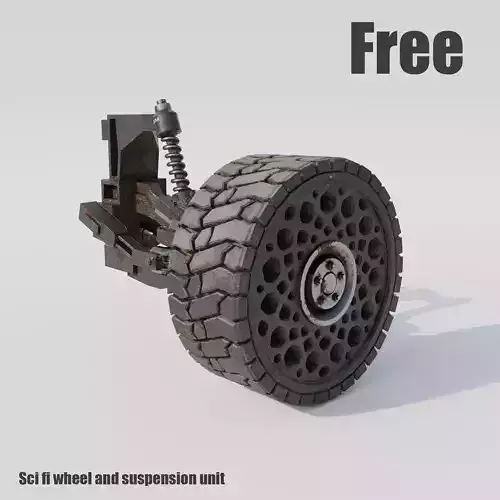 Ofroad wheel and suspension Low poly 3D model