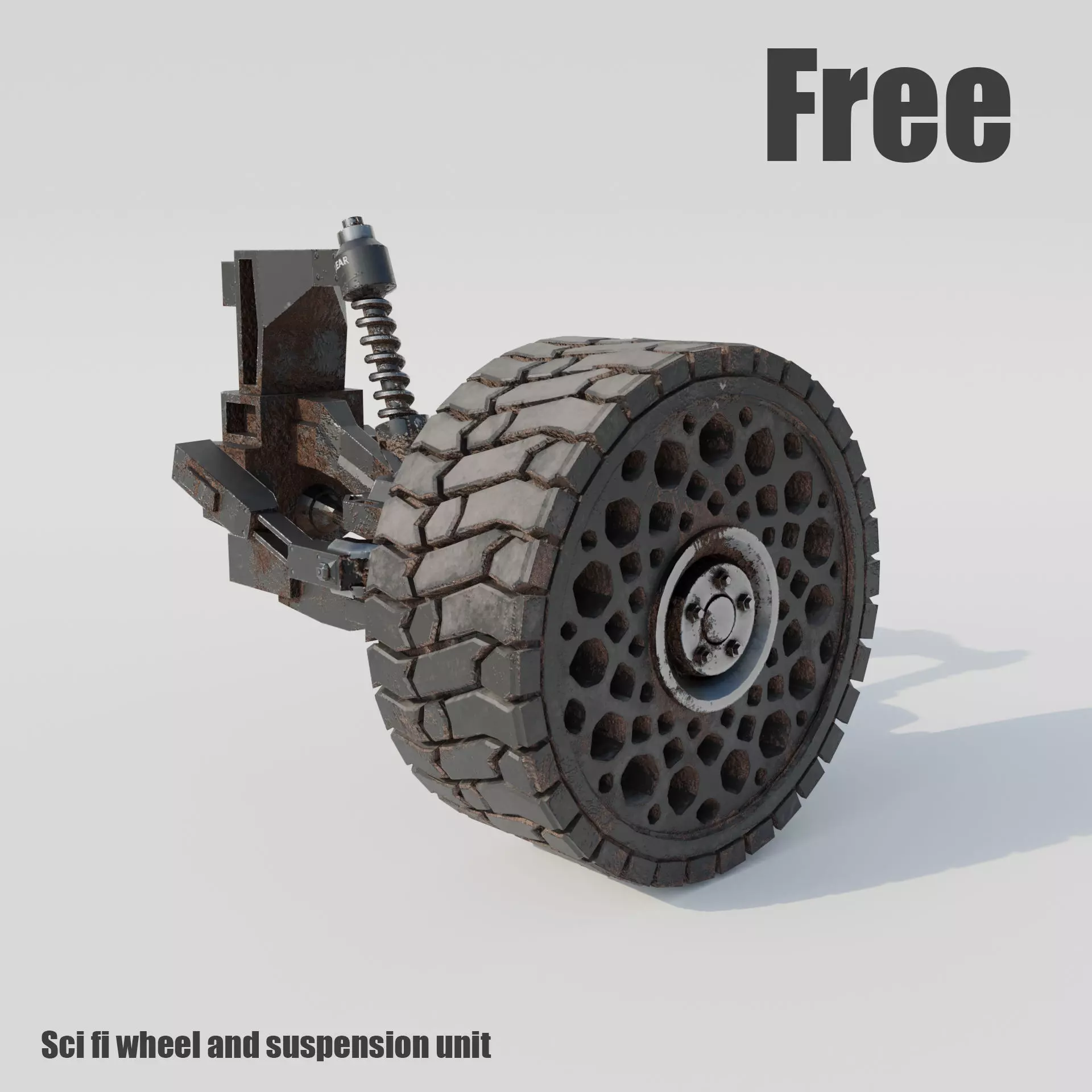 Ofroad wheel and suspension Low poly 3D model Free low-poly 3D model_0