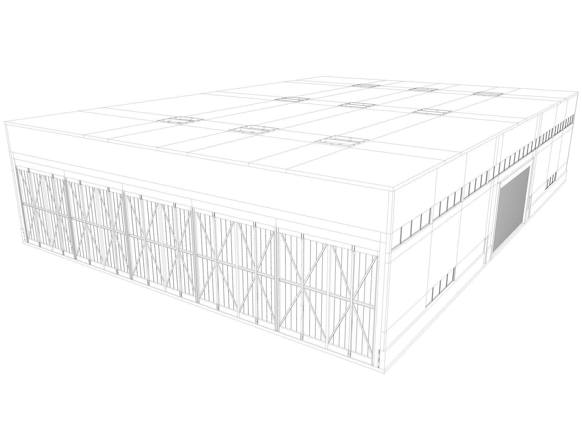 Airplane Hangar 3d Model 3D model_19