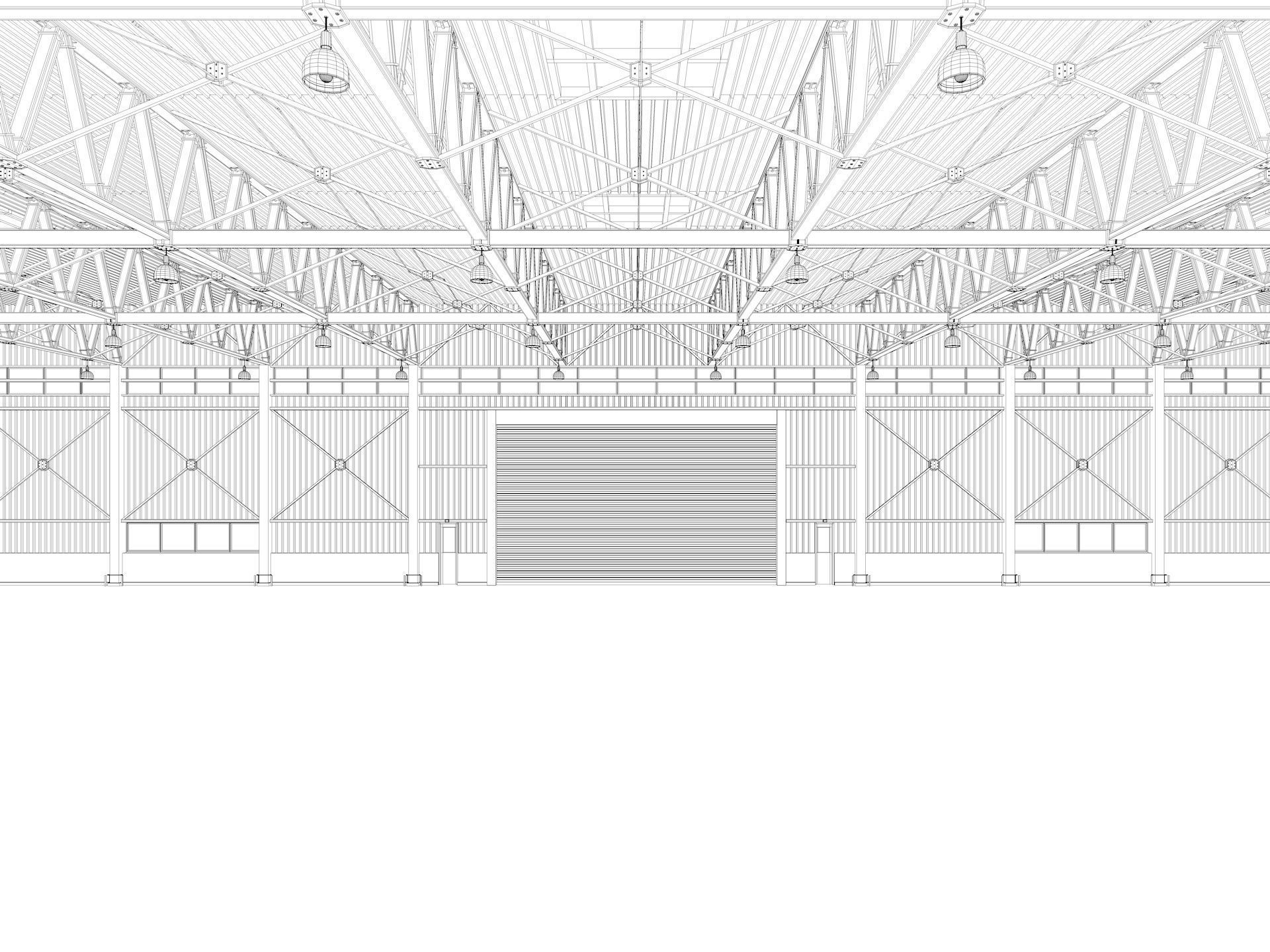 Airplane Hangar 3d Model 3D model_12