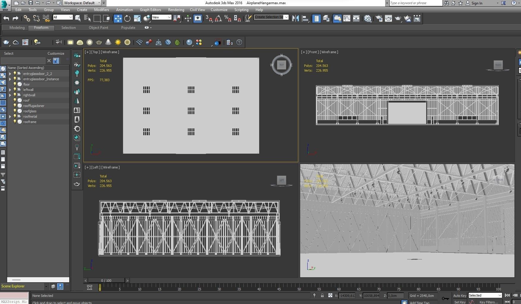 Airplane Hangar 3d Model 3D model_23
