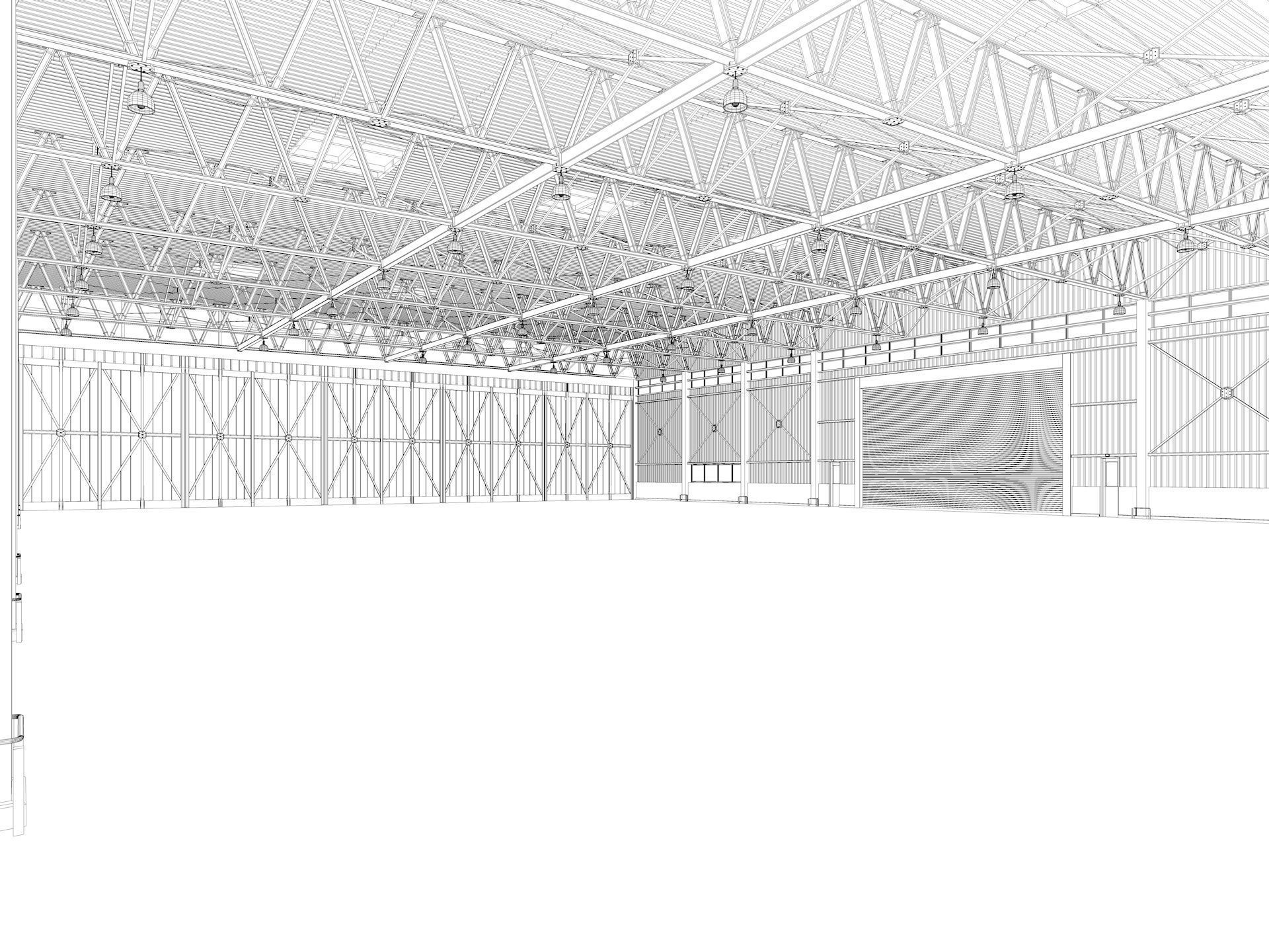 Airplane Hangar 3d Model 3D model_10