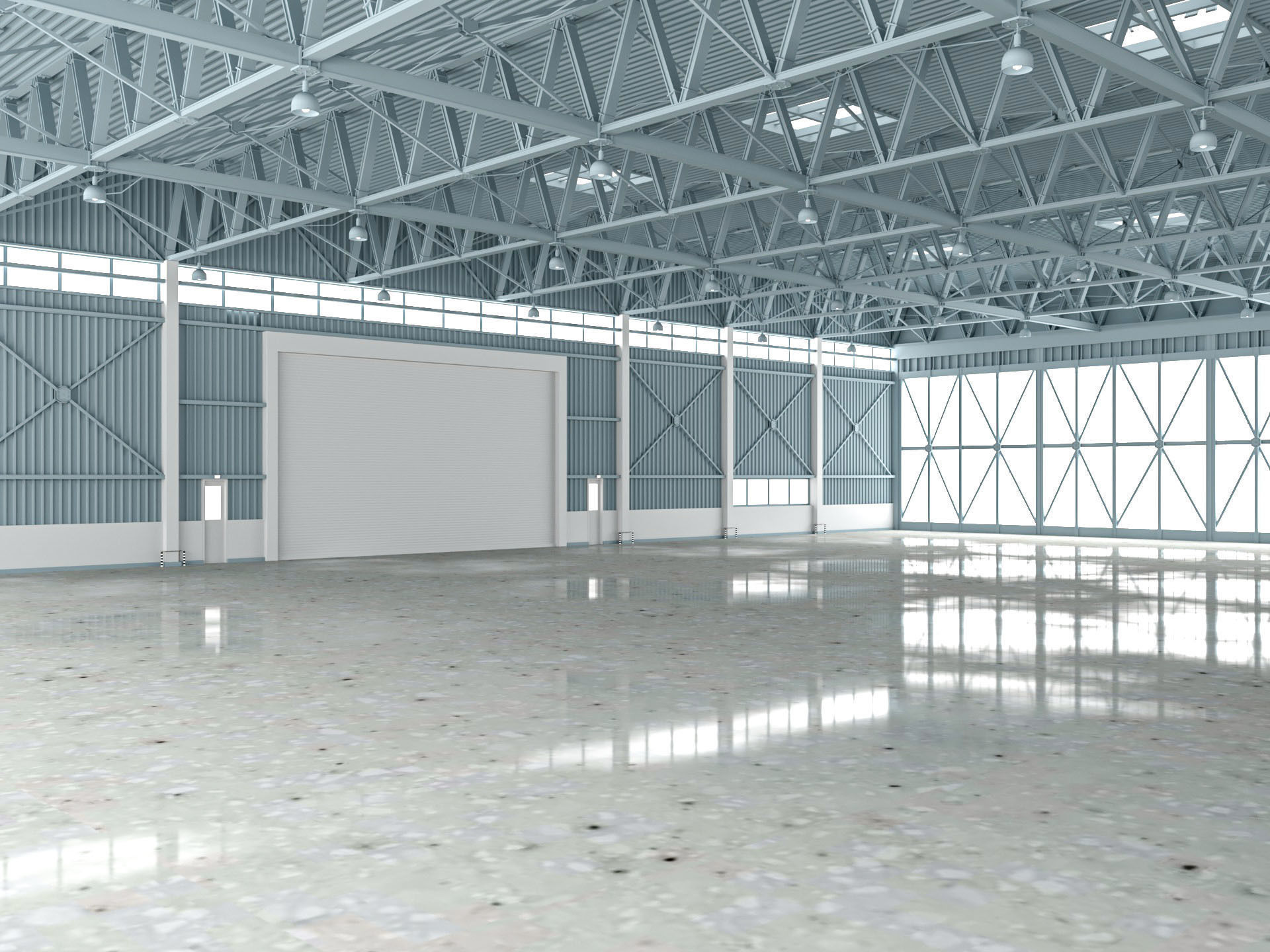 Airplane Hangar 3d Model 3D model_9