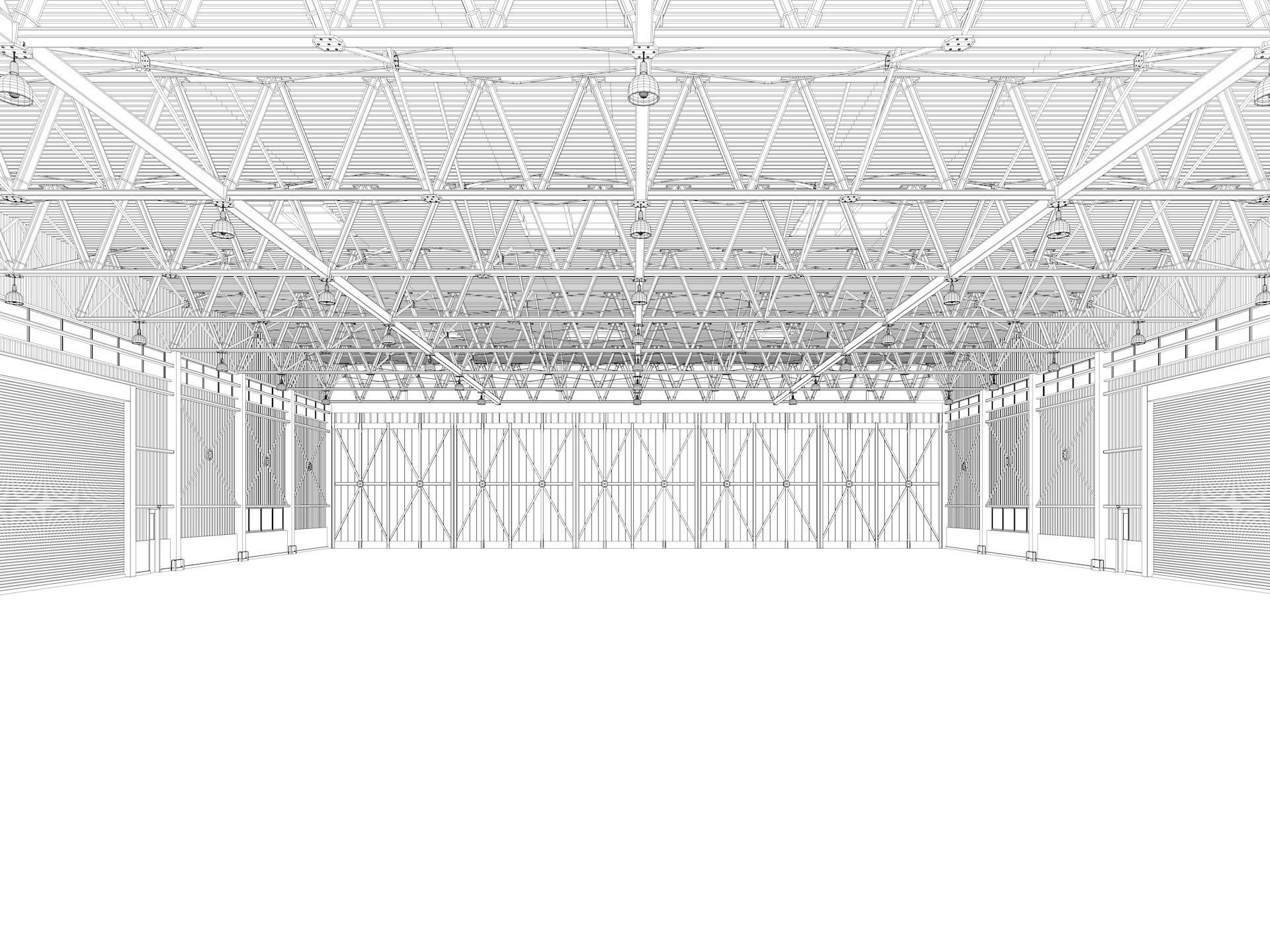 Airplane Hangar 3d Model 3D model_11