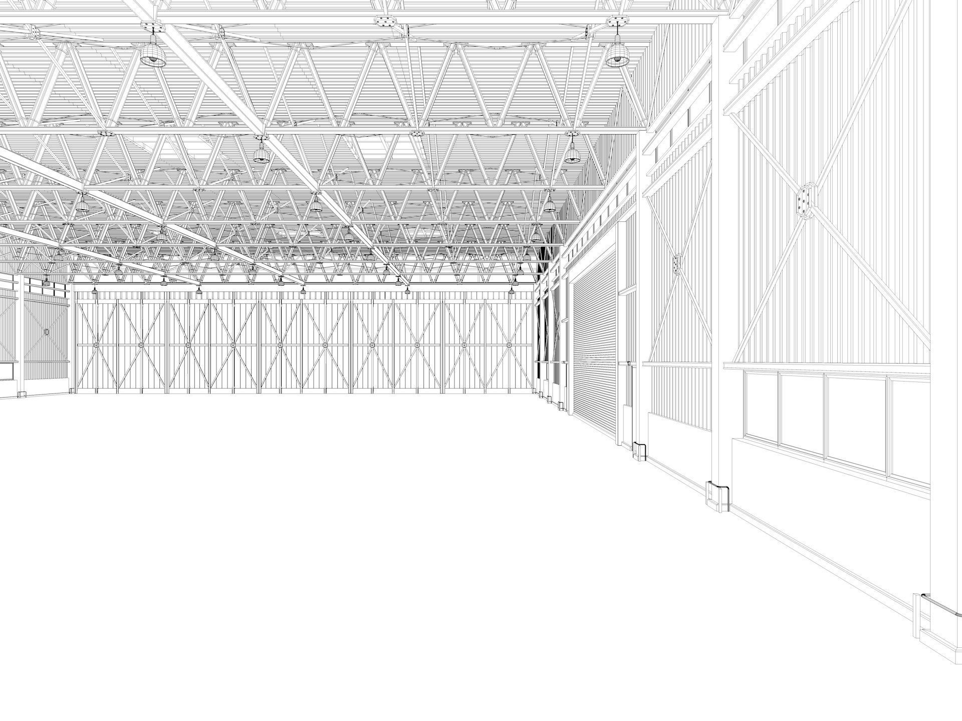 Airplane Hangar 3d Model 3D model_18